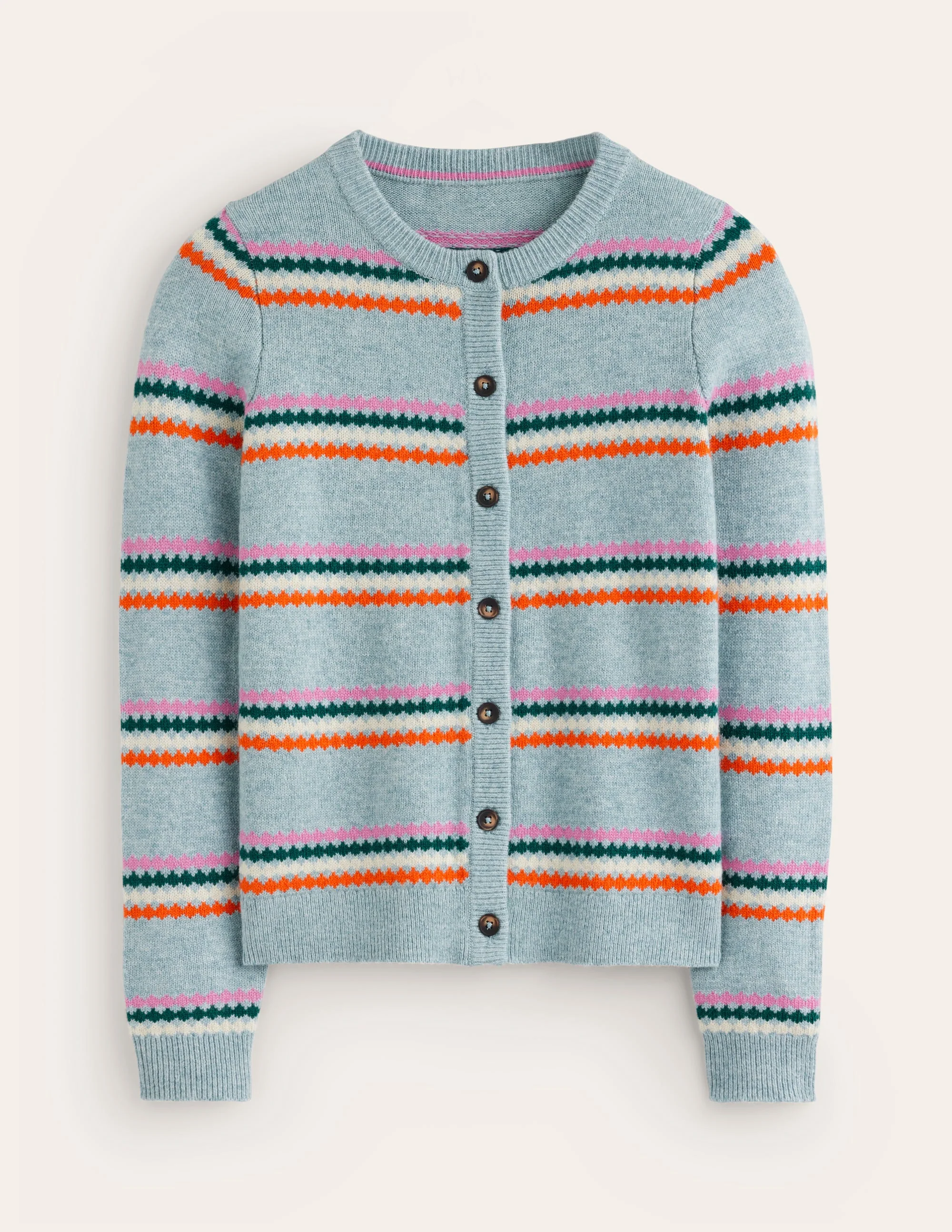 Edie Fair Isle Cardigan-Blue Diamond - Image 7
