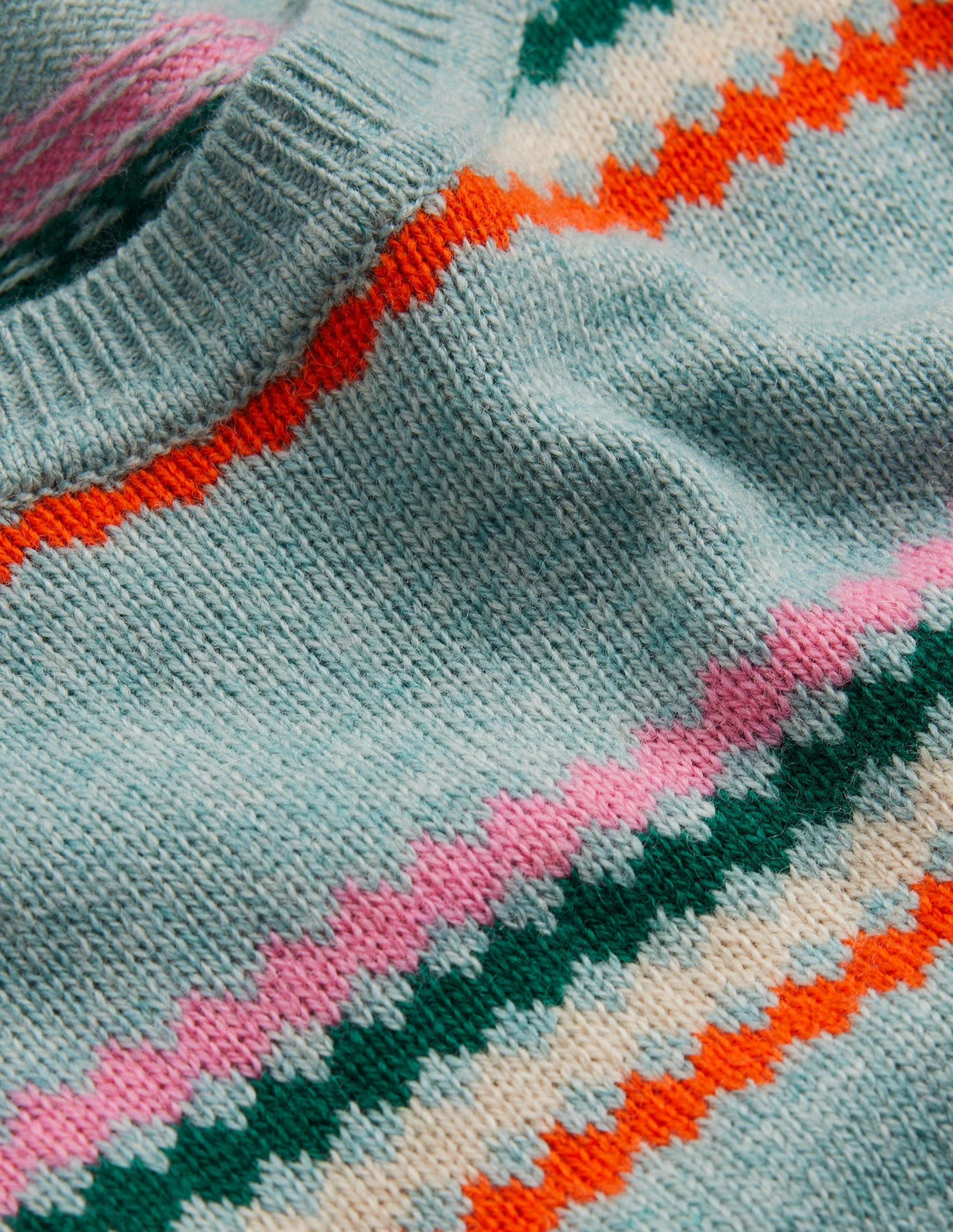 Edie Fair Isle Sweater-Blue Diamond Stripe - Image 10