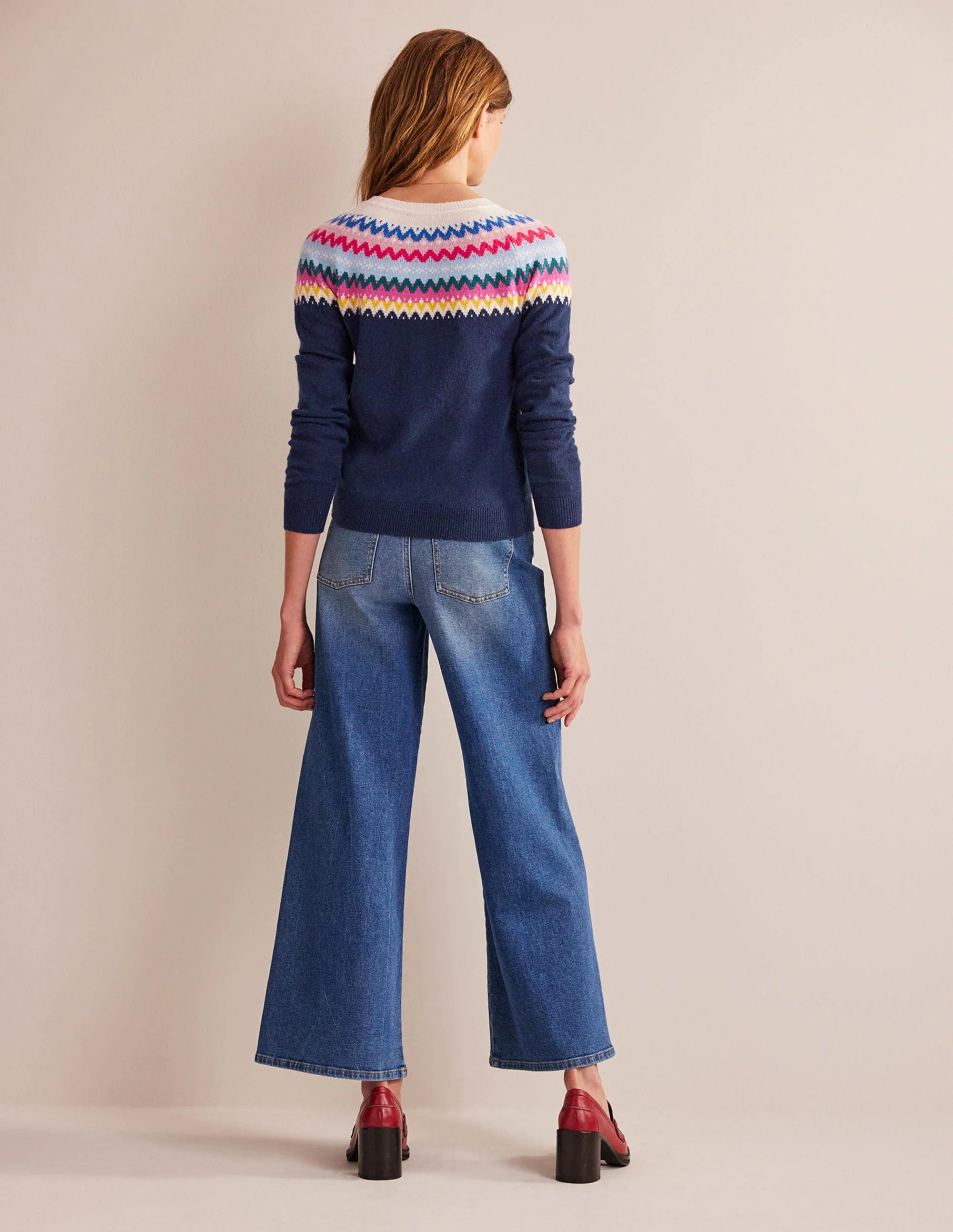 Edie Fair Isle Sweater-Navy Classic Fair Isle - Image 6