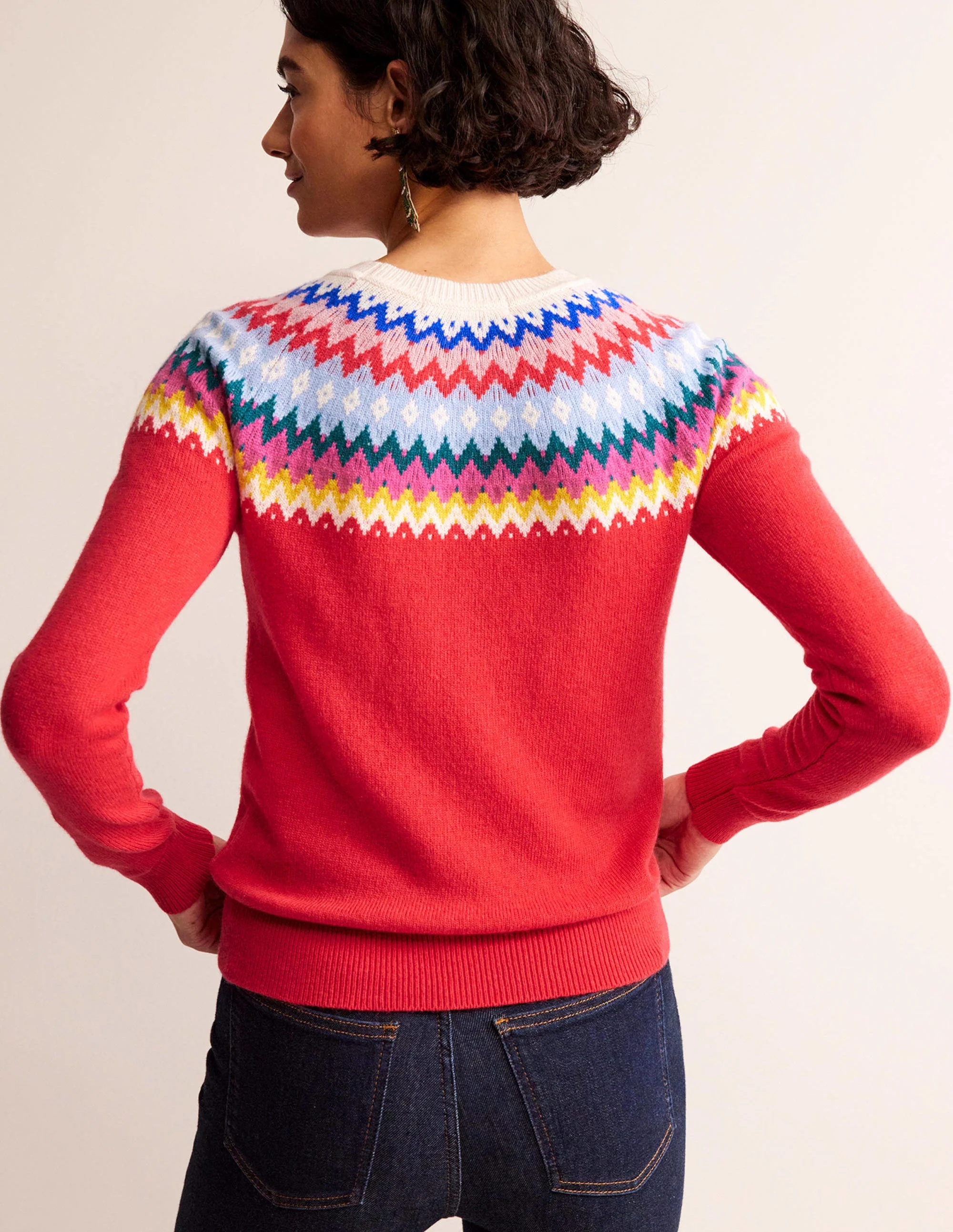 Edie Fair Isle Sweater-Poppy Red - Image 3
