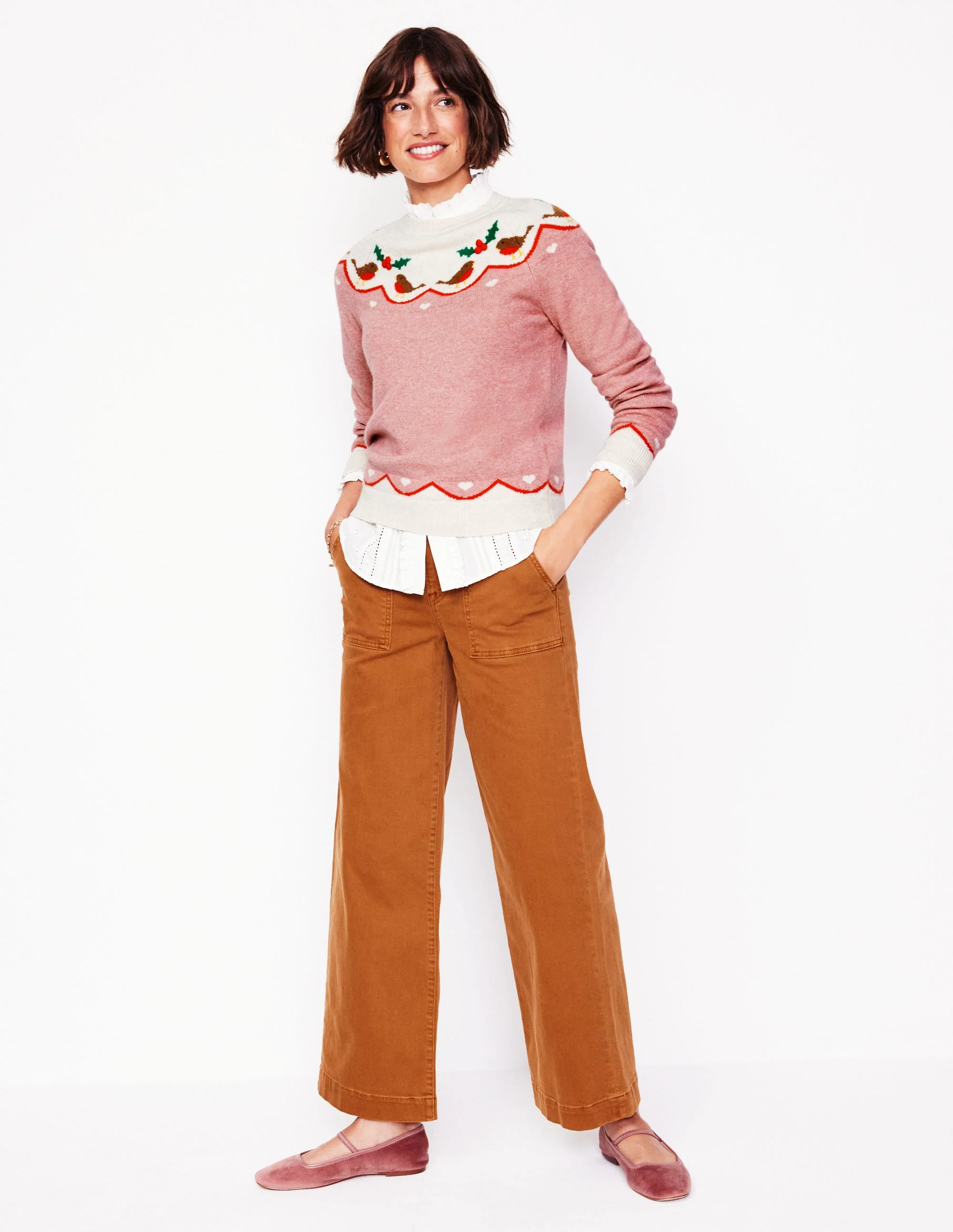 Edie Fair Isle Sweater-Quartz Pink, Robins - Image 4