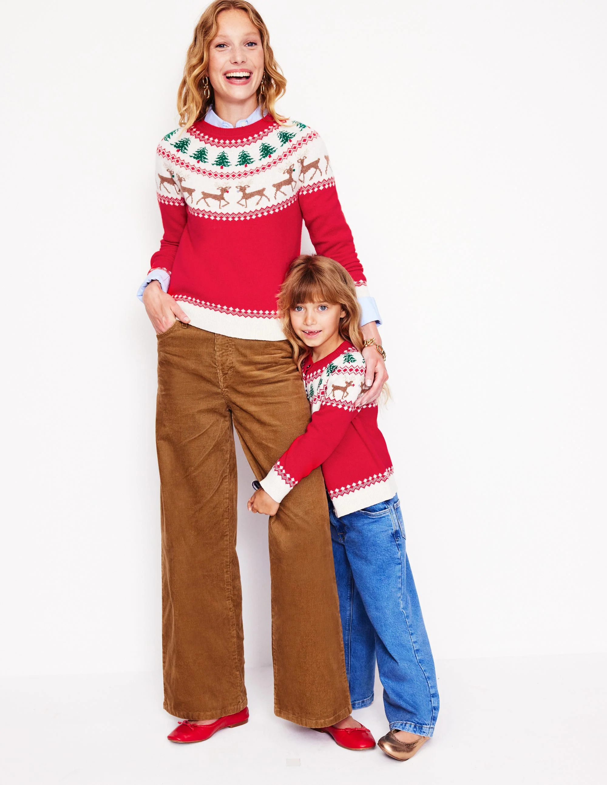 Edie Fair Isle Sweater-Red, Reindeers - Image 6