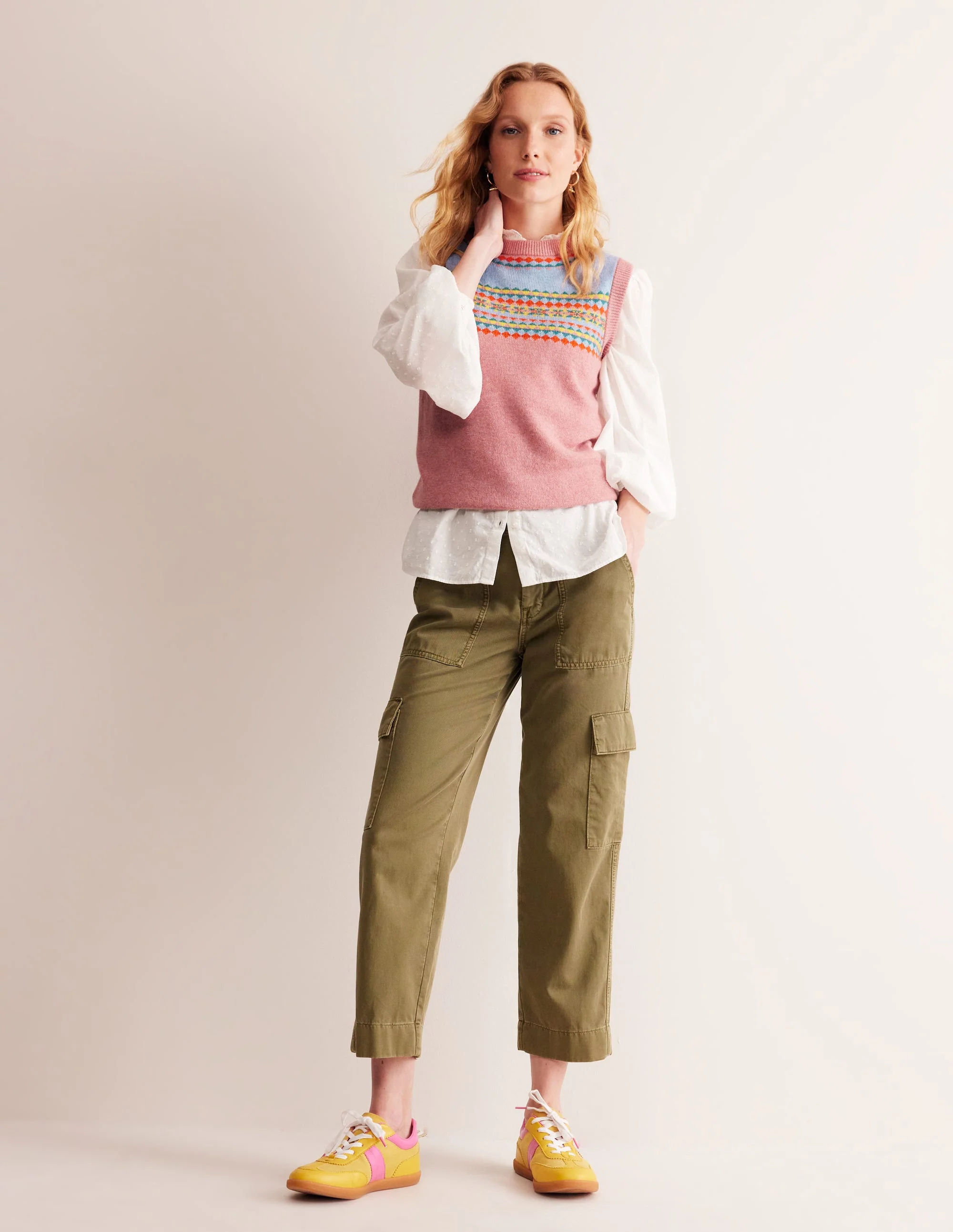 Edie Fair Isle Vest-Pink Fair Isle - Image 6
