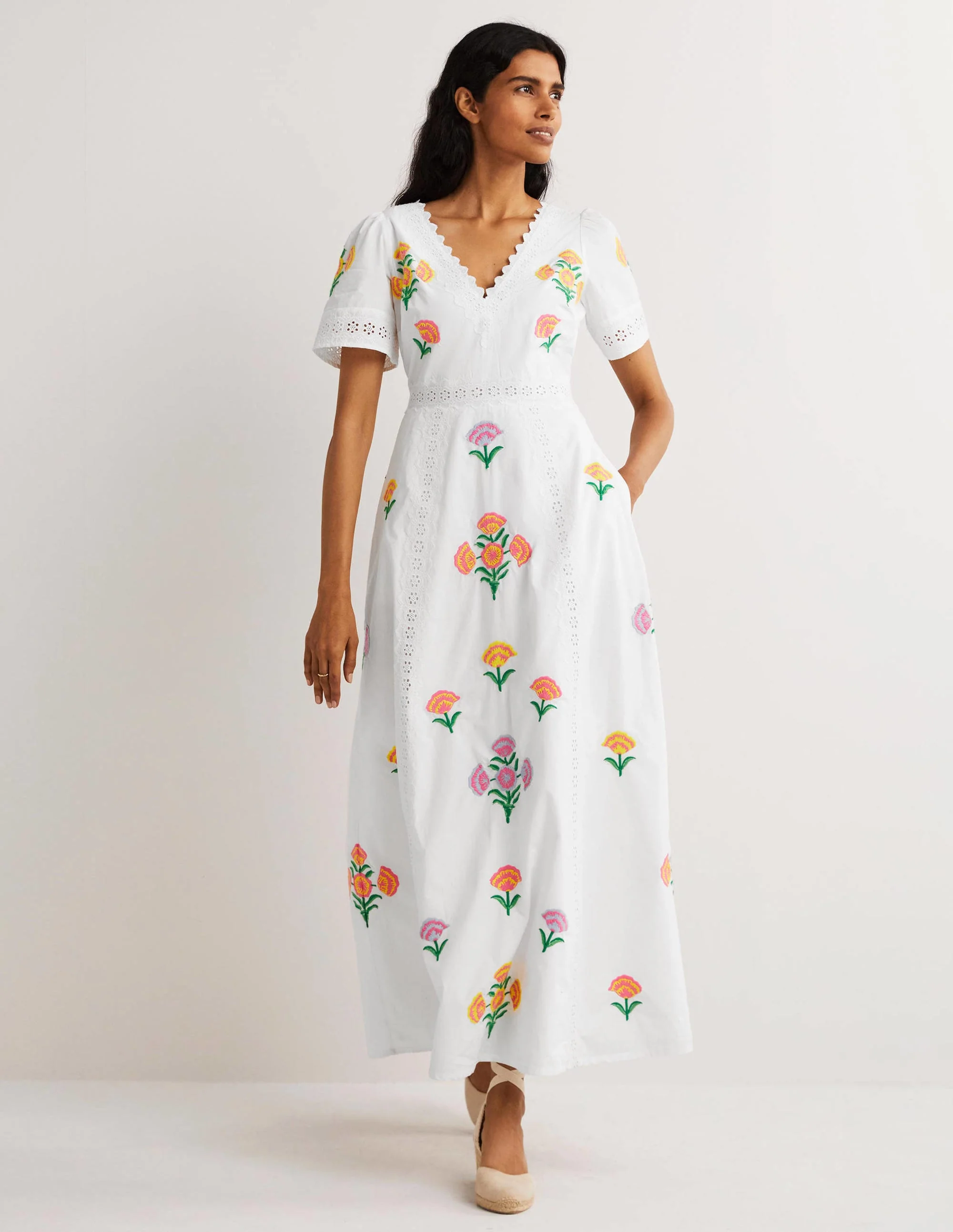 Edith Embroidered Maxi Dress-Ivory - Image 6