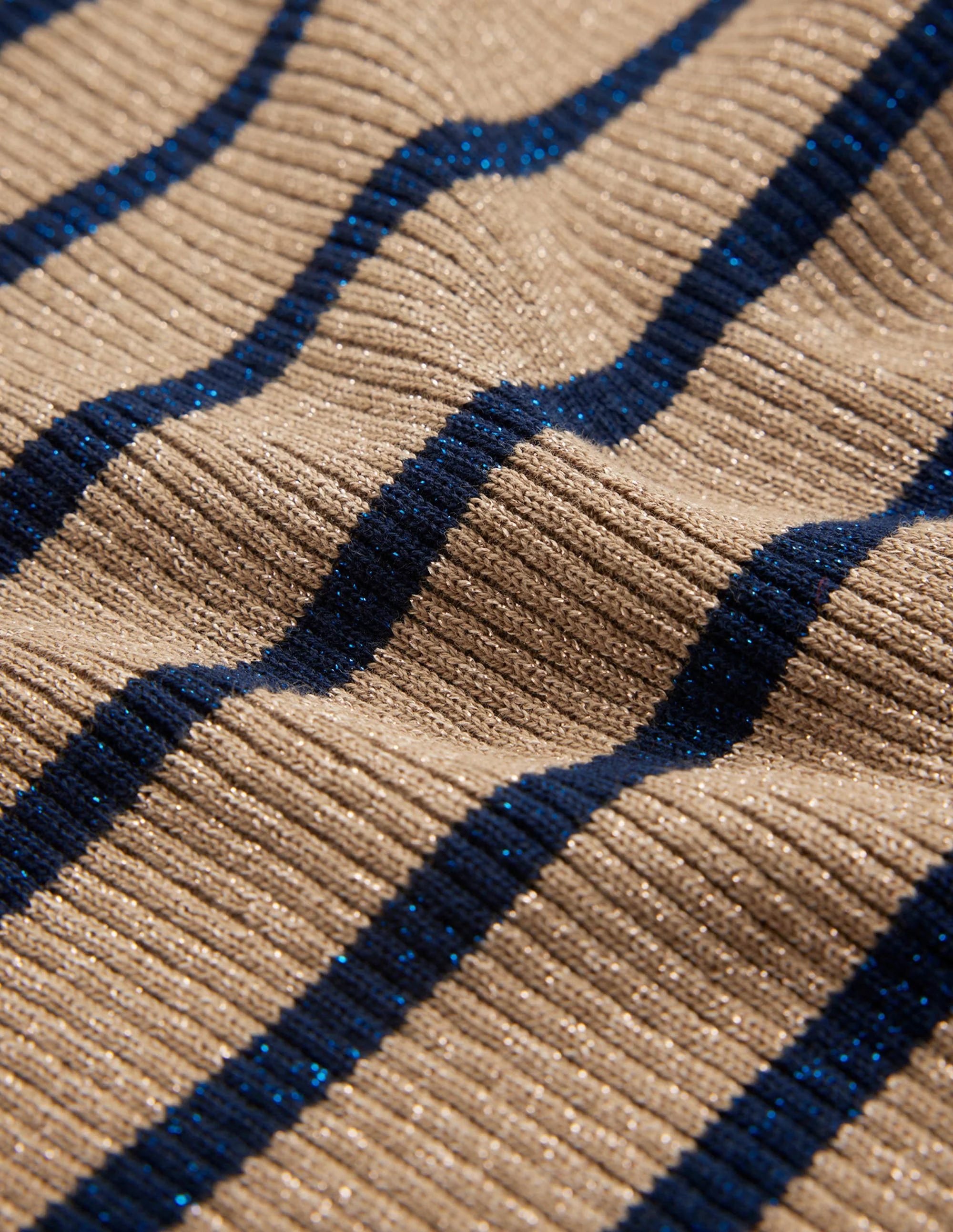 Effie Sparkle Stripe Sweater-Camel and Navy Stripe - Image 7