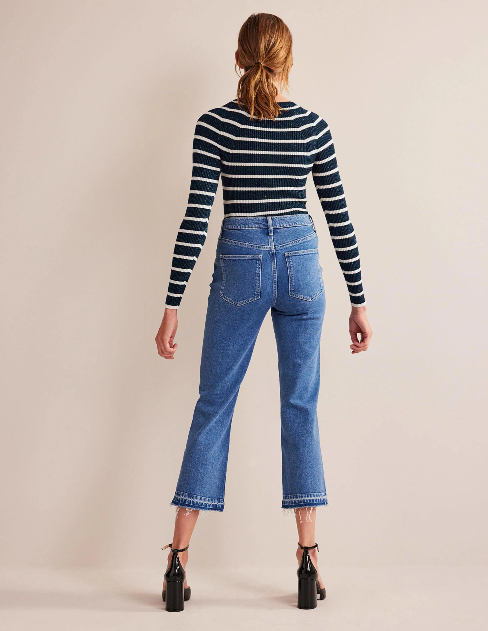 Effie Sparkle Stripe Sweater-Navy, Ivory Stripe - Image 6