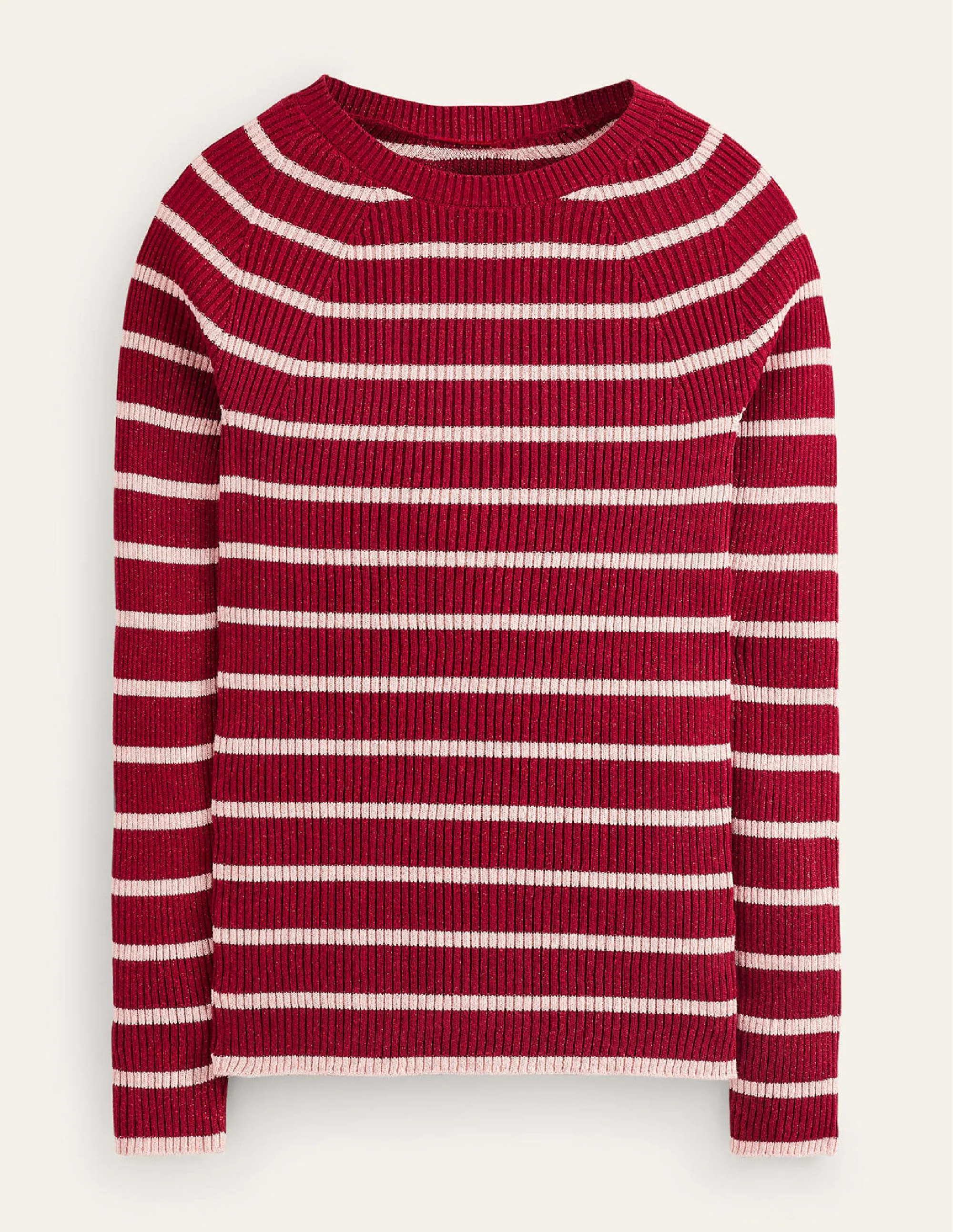 Effie Sparkle Stripe Sweater-Red, Chalky Pink Stripe - Image 5
