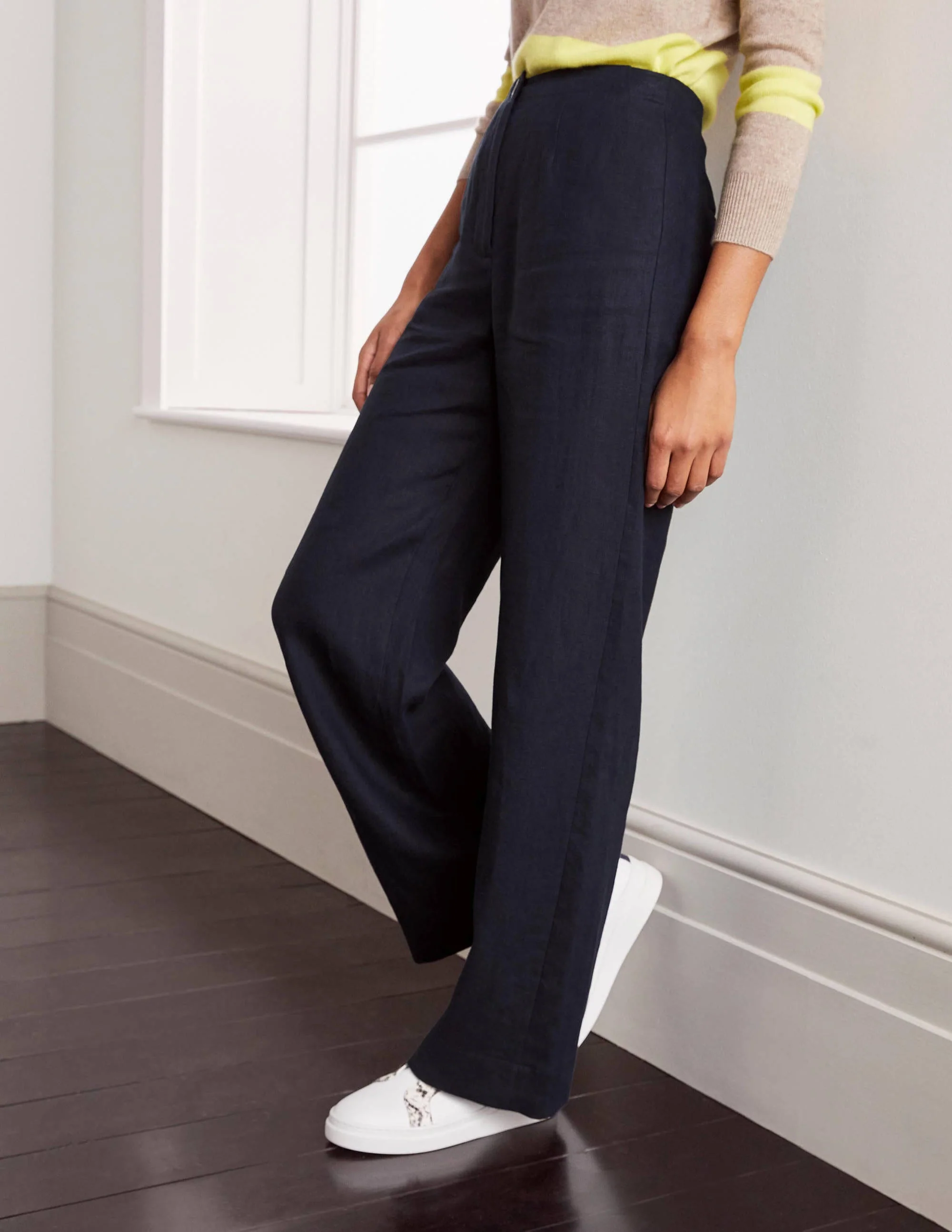 Eldon Linen Pants-Navy