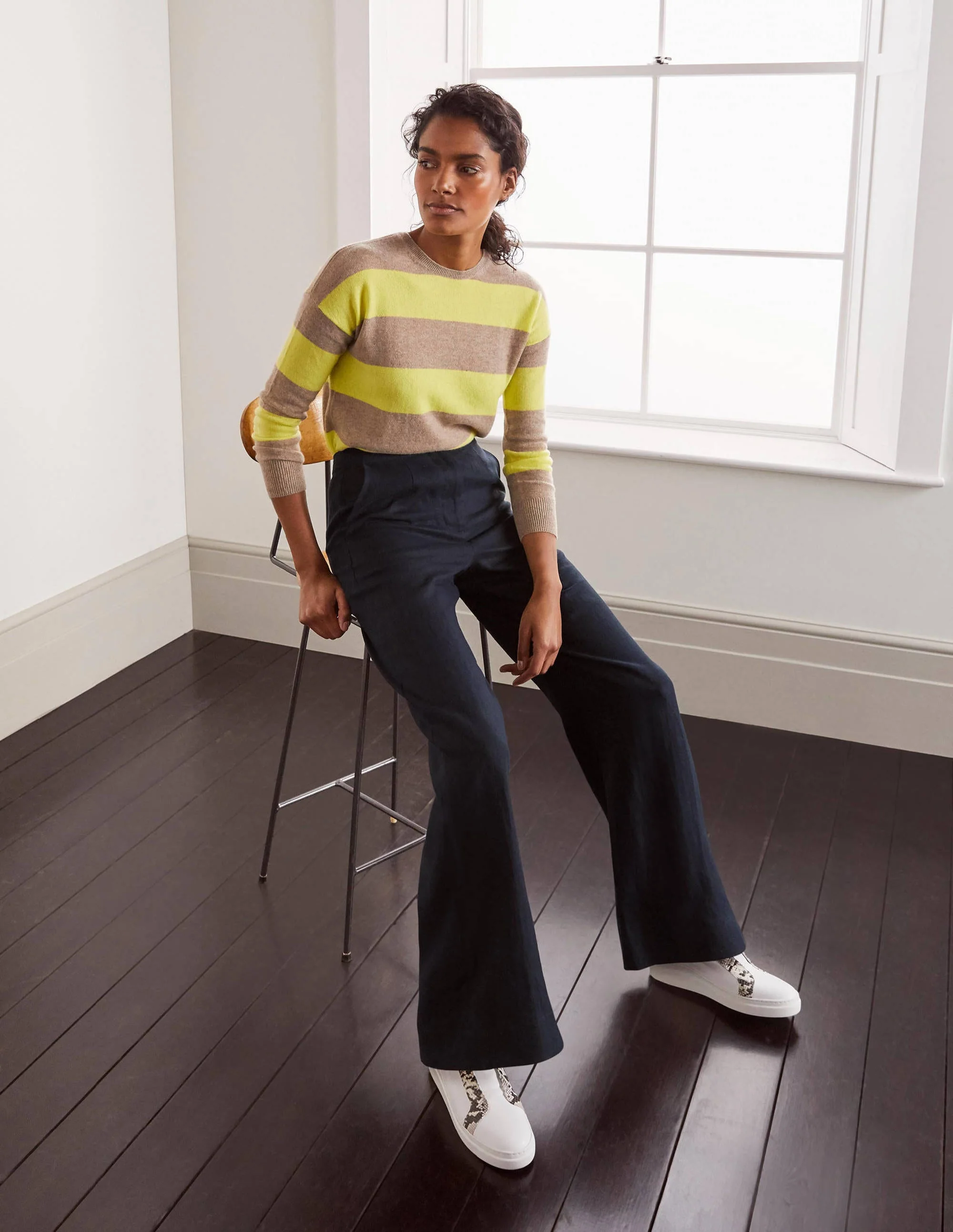 Eldon Linen Pants-Navy - Image 4