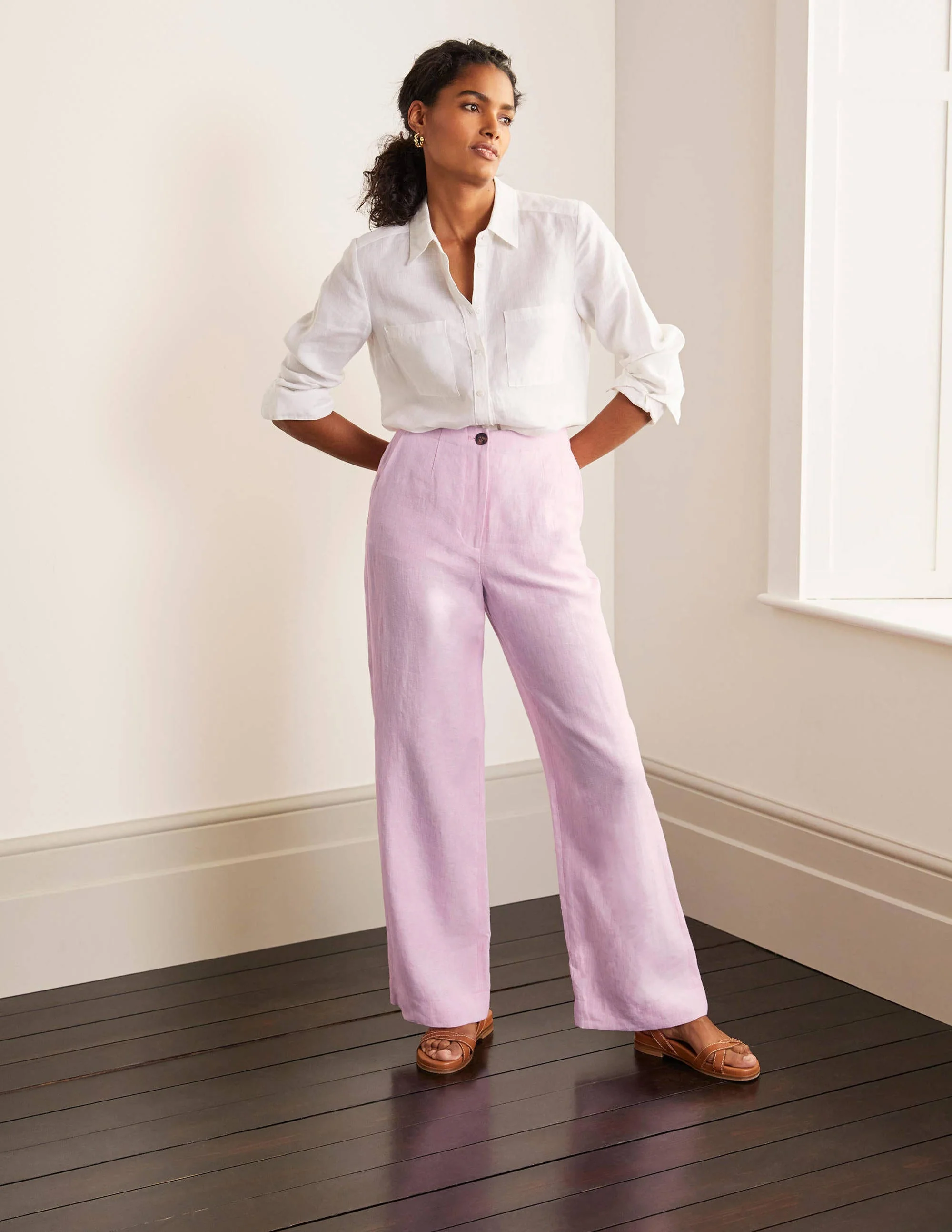 Eldon Linen Pants-Soft Peony Tonic