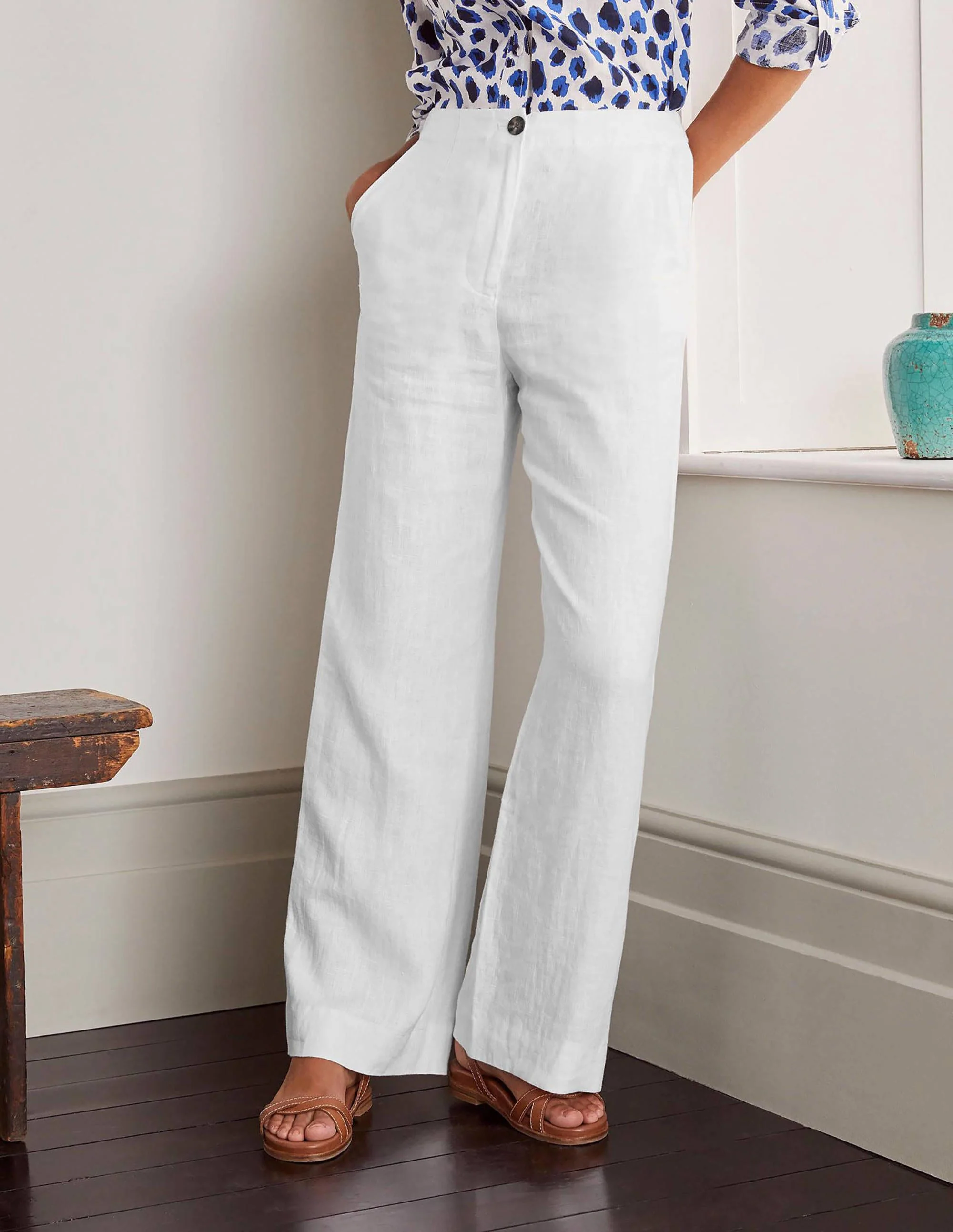 Eldon Linen Pants-White