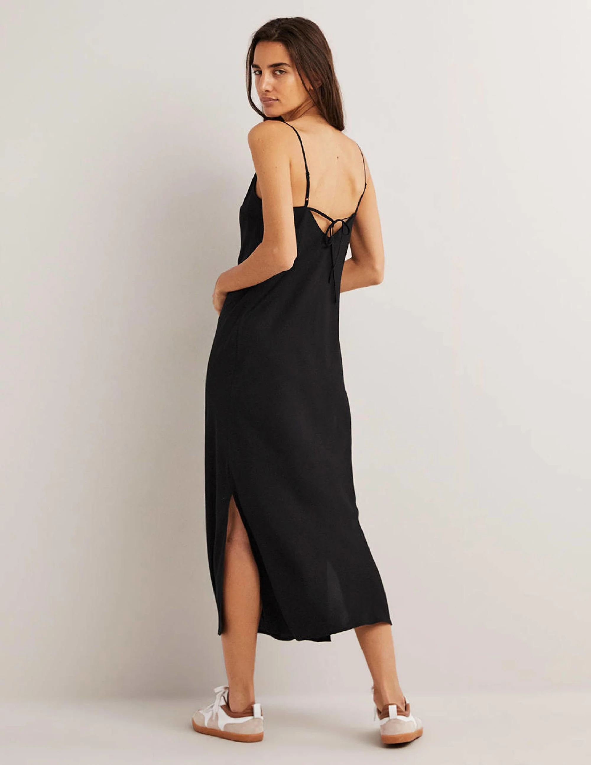 Elena Midi Slip Dress-Black - Image 3