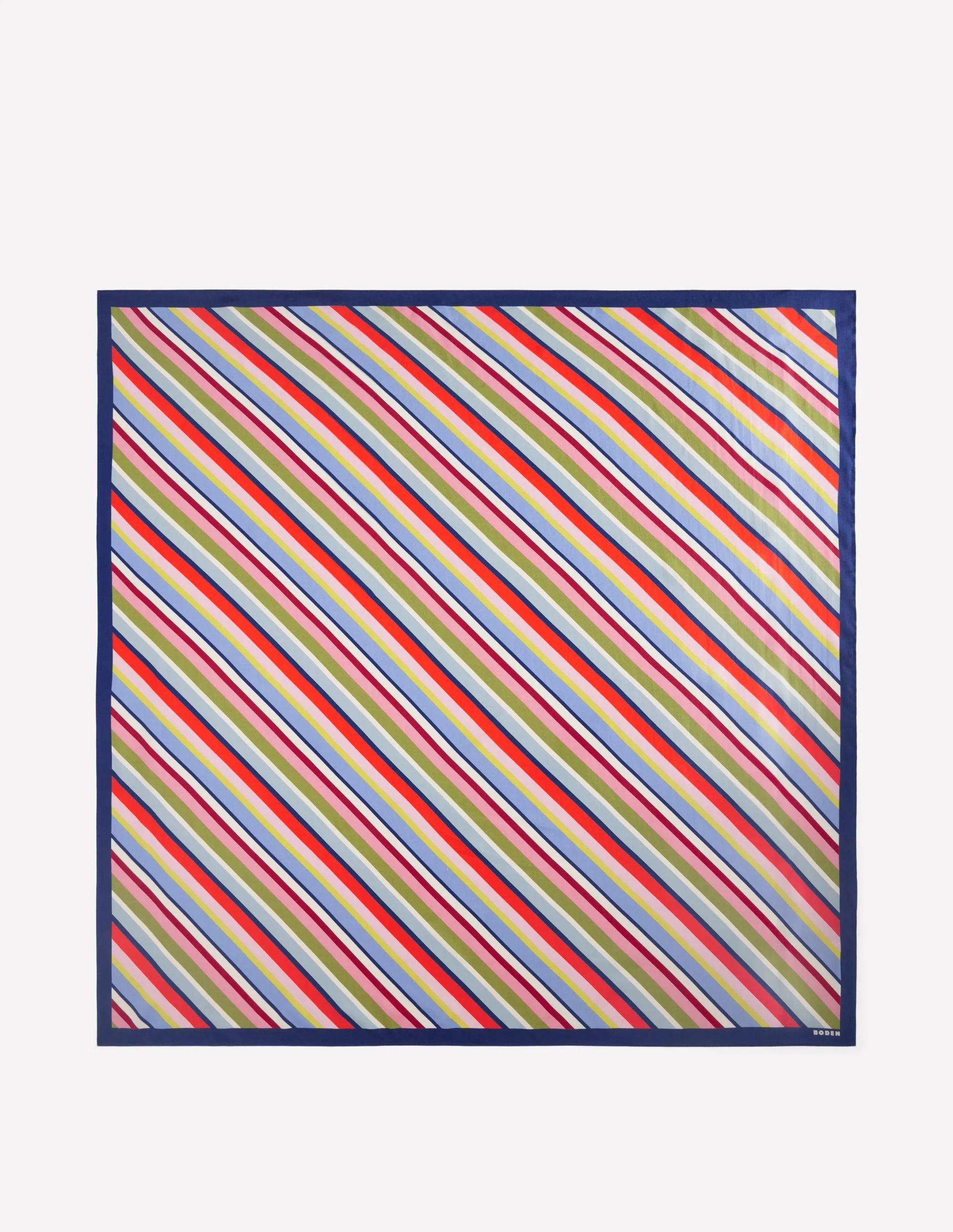 Elisabeth Large Silk Scarf-Multi, Diagonal Rainbow Stripe - Image 5