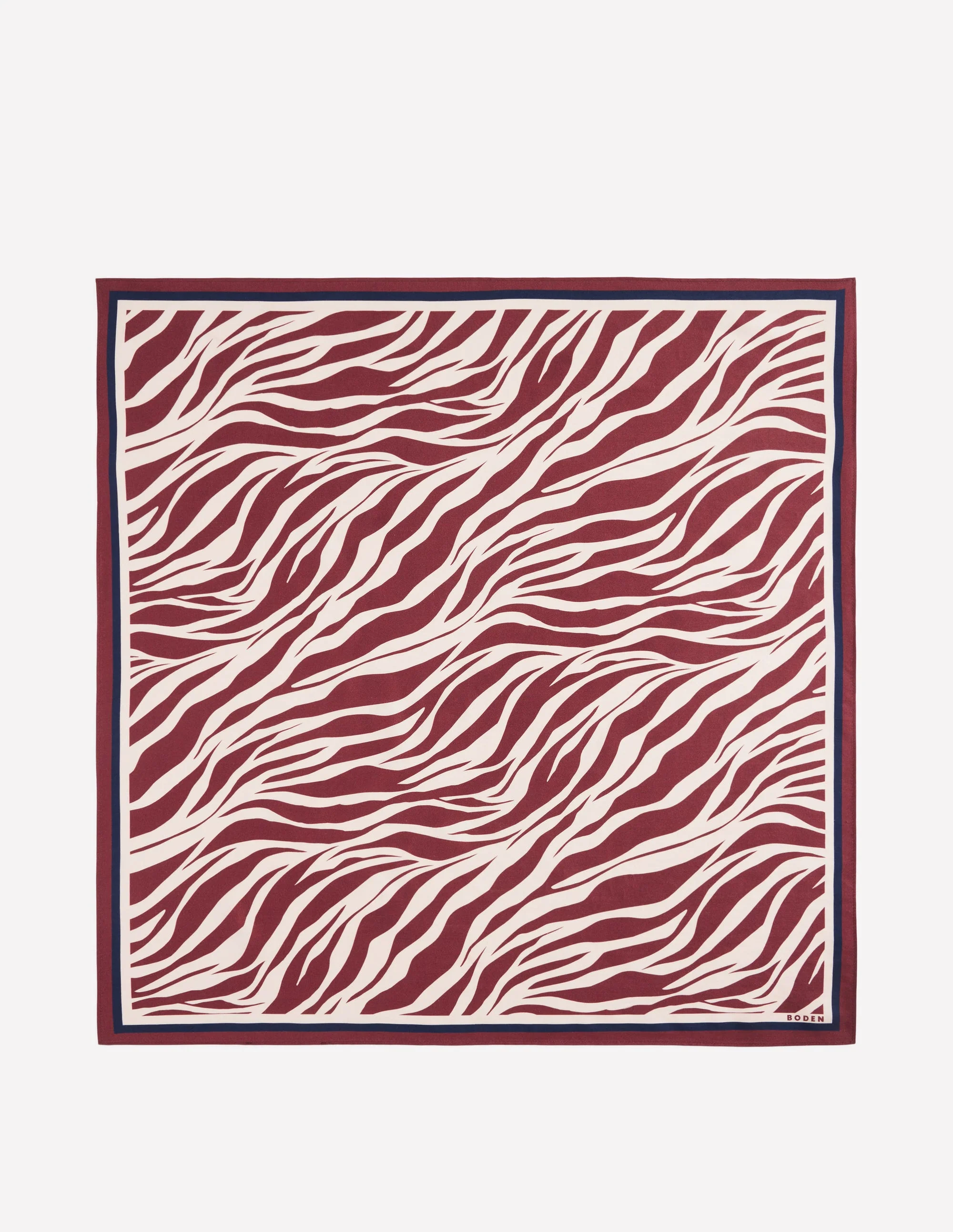 Elisabeth Silk Square Scarf-Chestnut, Zebra Swirl - Image 3
