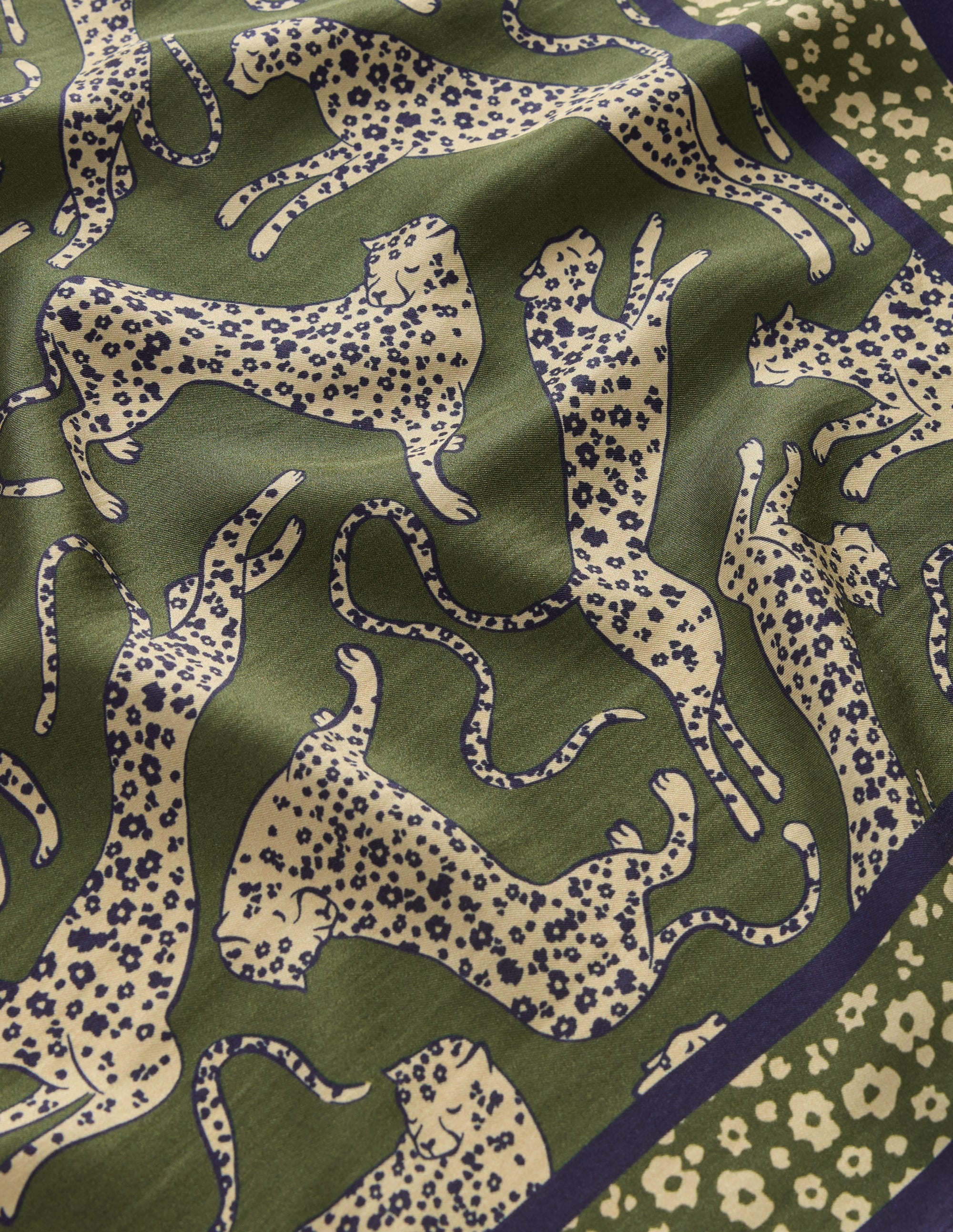 Elisabeth Silk Square Scarf-Leaping Leopard - Image 3