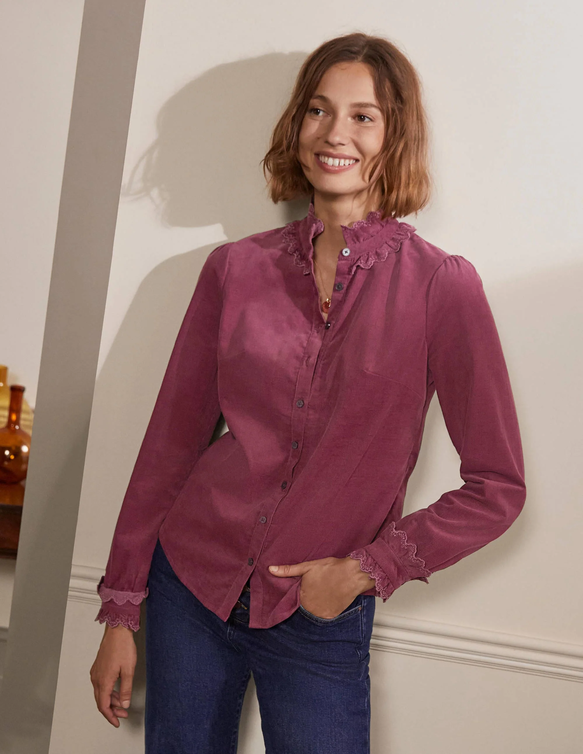 Eliza Broderie Shirt-Figgy Pudding - Image 3