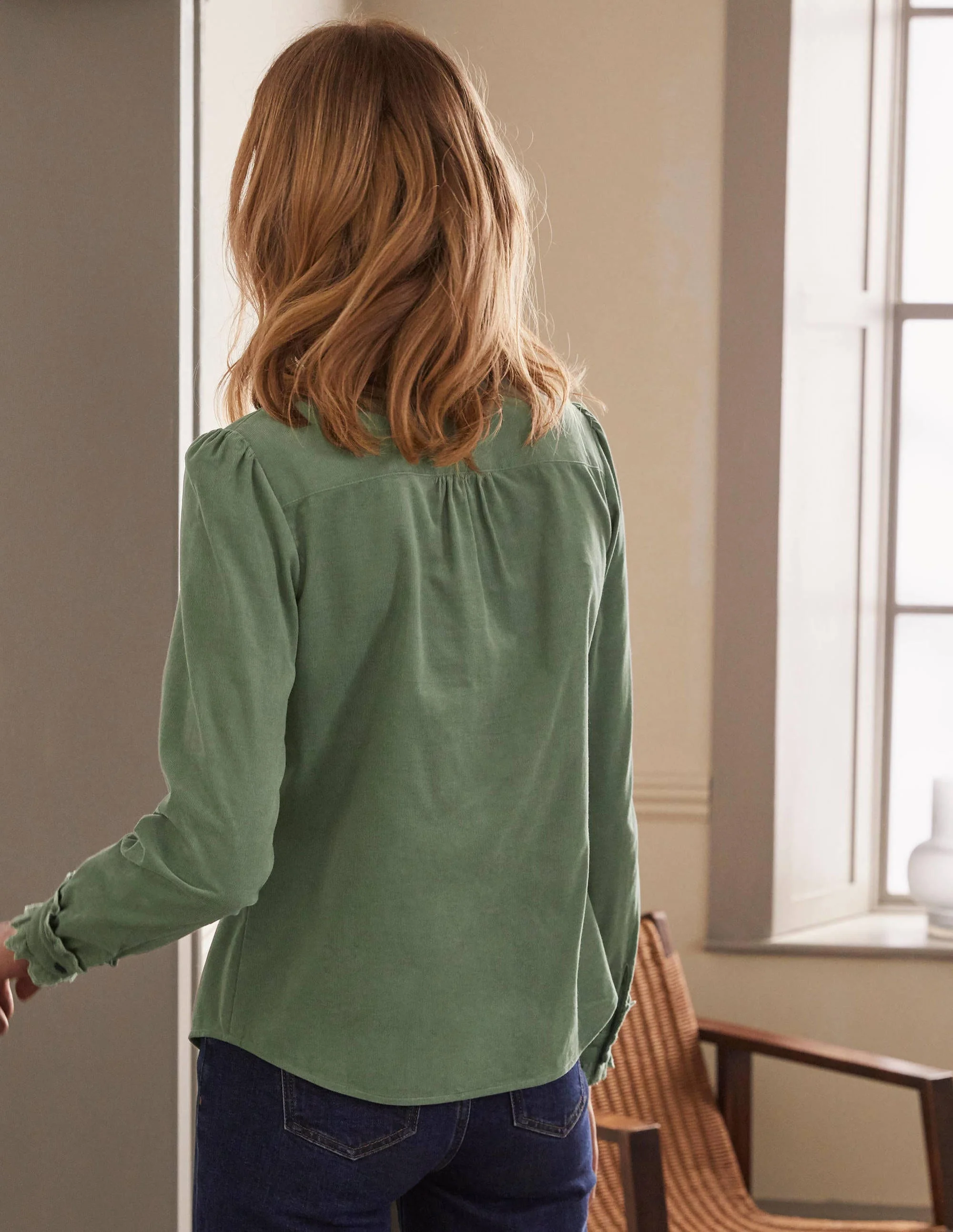 Eliza Broderie Shirt-Light Olive - Image 3