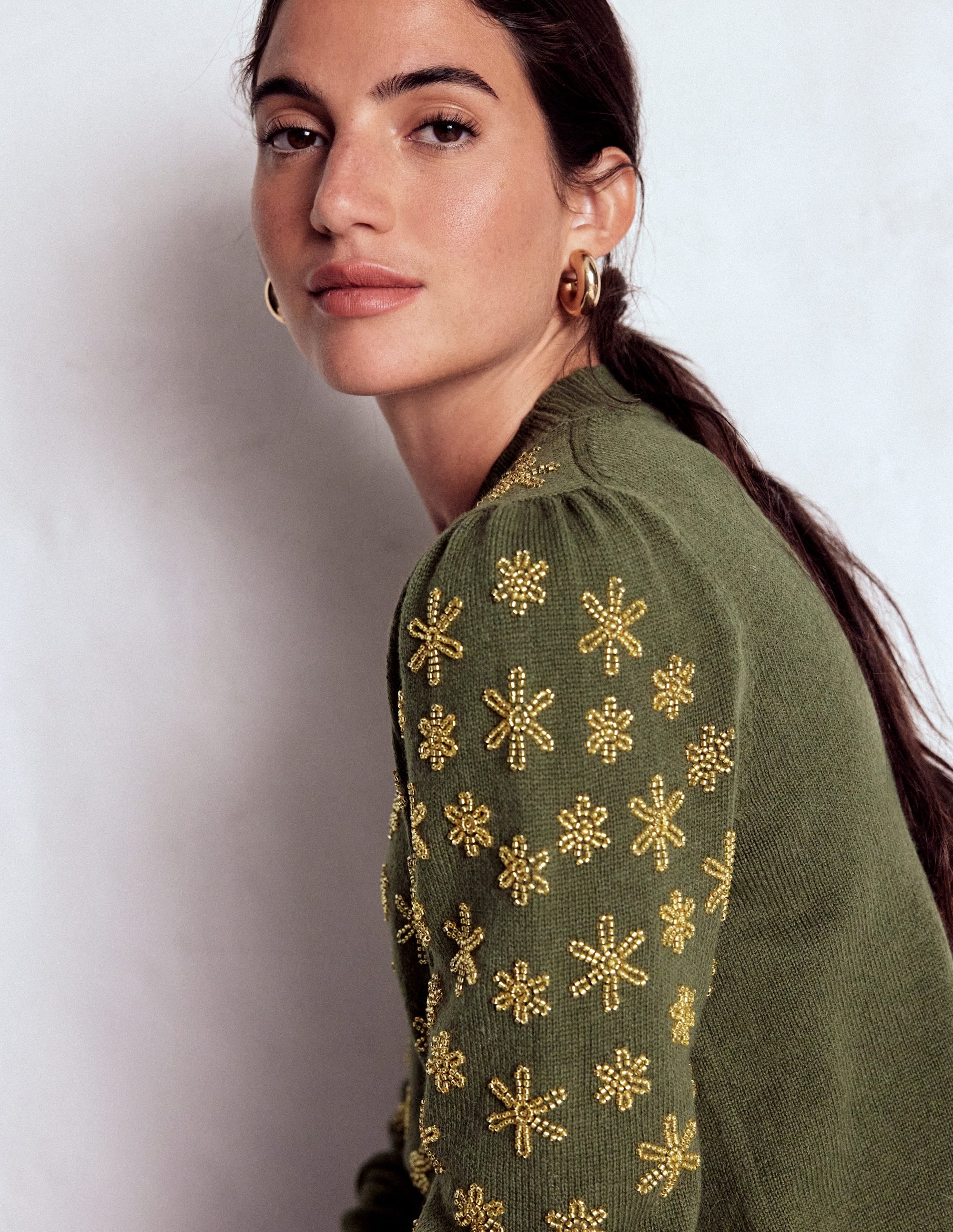 Elizabeth Embellished Sweater-Leaf Green - Image 5