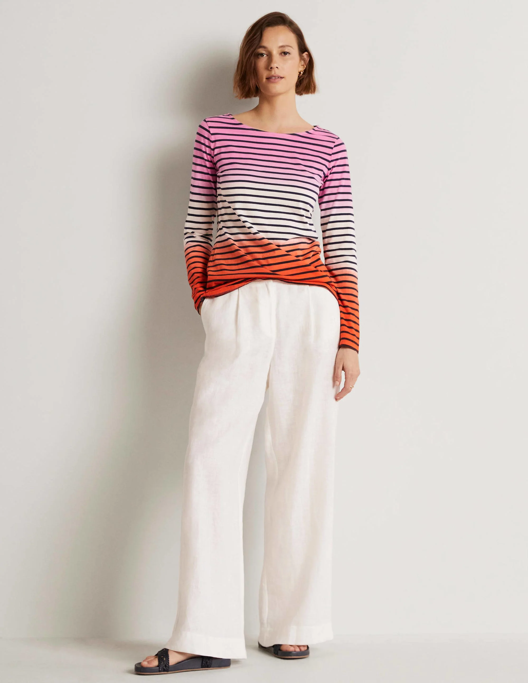 Ella Long Sleeve Breton-Bon Bon/Firecracker Ombre - Image 4