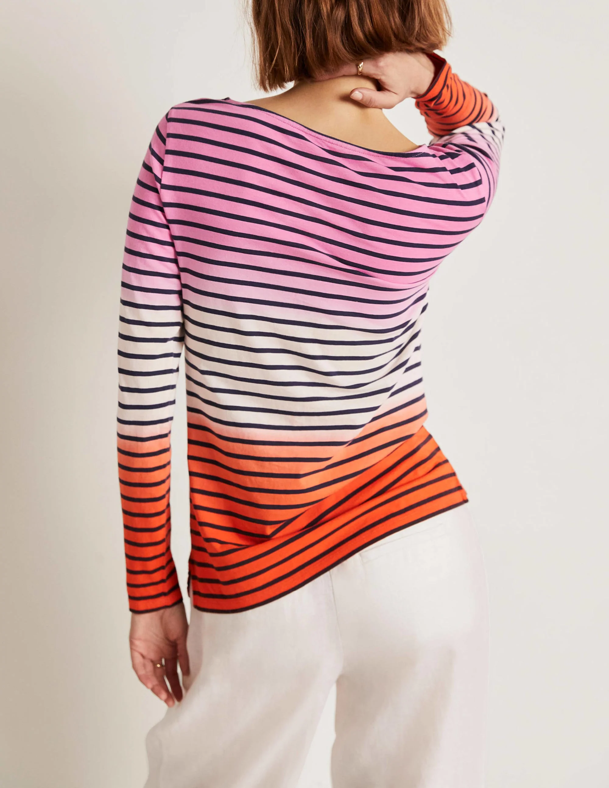 Ella Long Sleeve Breton-Bon Bon/Firecracker Ombre - Image 7