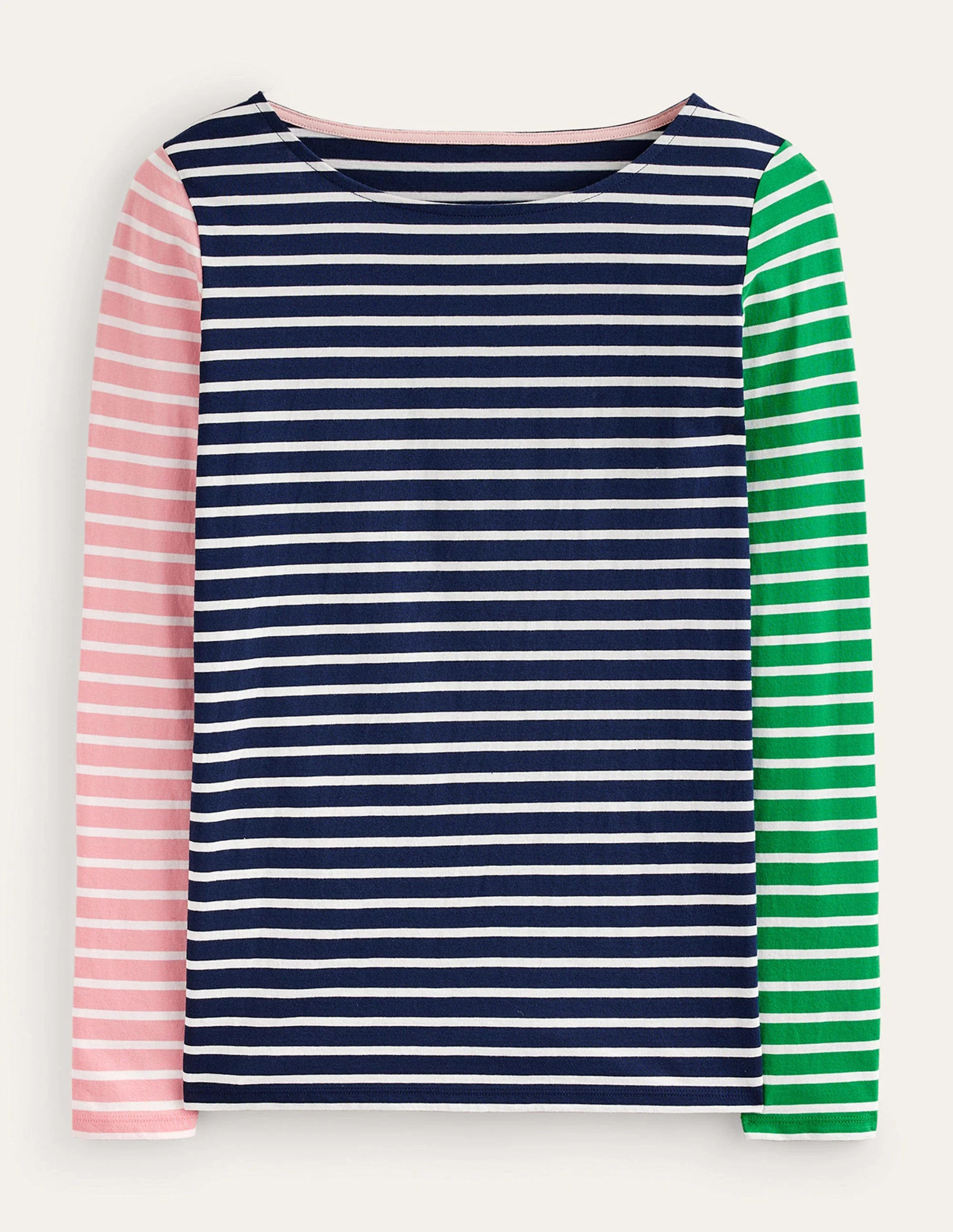Ella Long Sleeve Breton-Green, Navy Hotch - Image 5