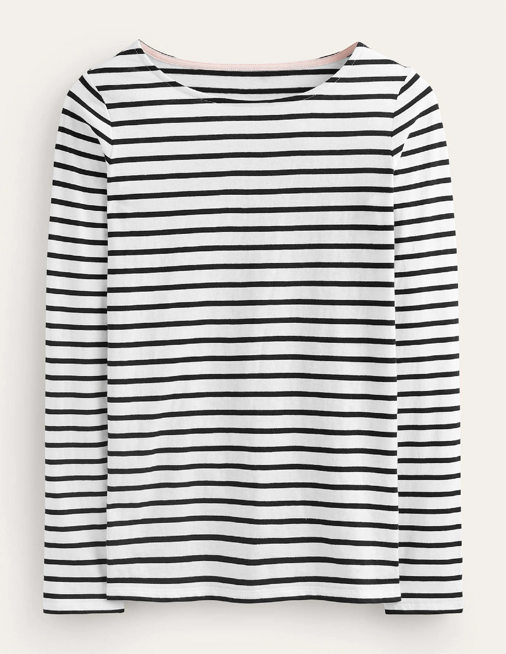 Ella Long Sleeve Breton-Ivory, Black - Image 8