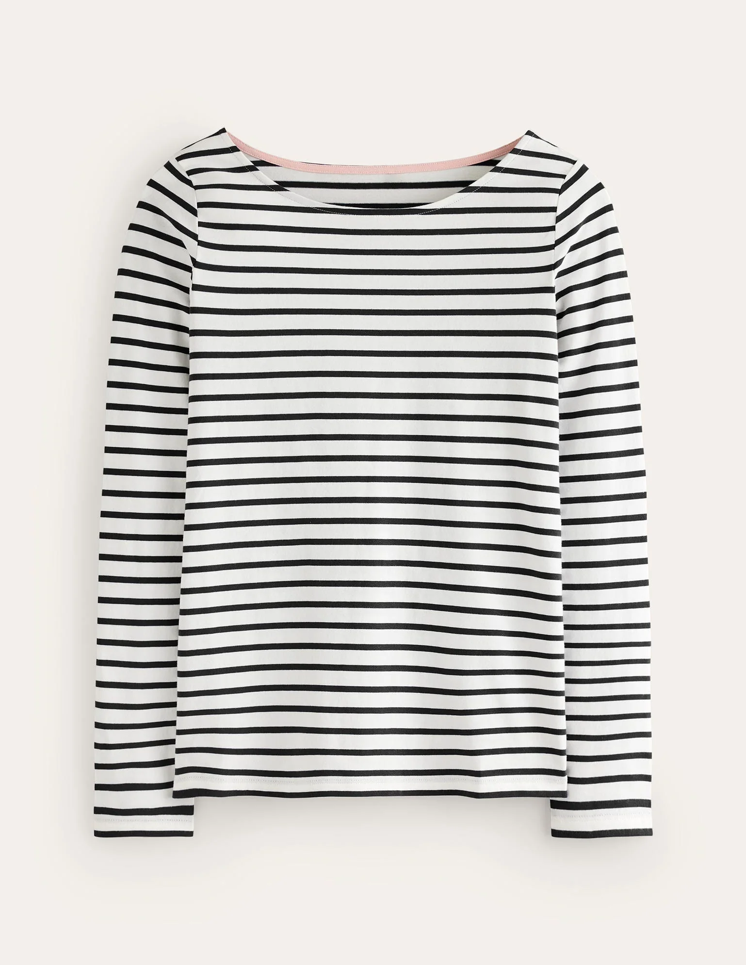 Ella Long Sleeve Breton-Ivory, Black - Image 5