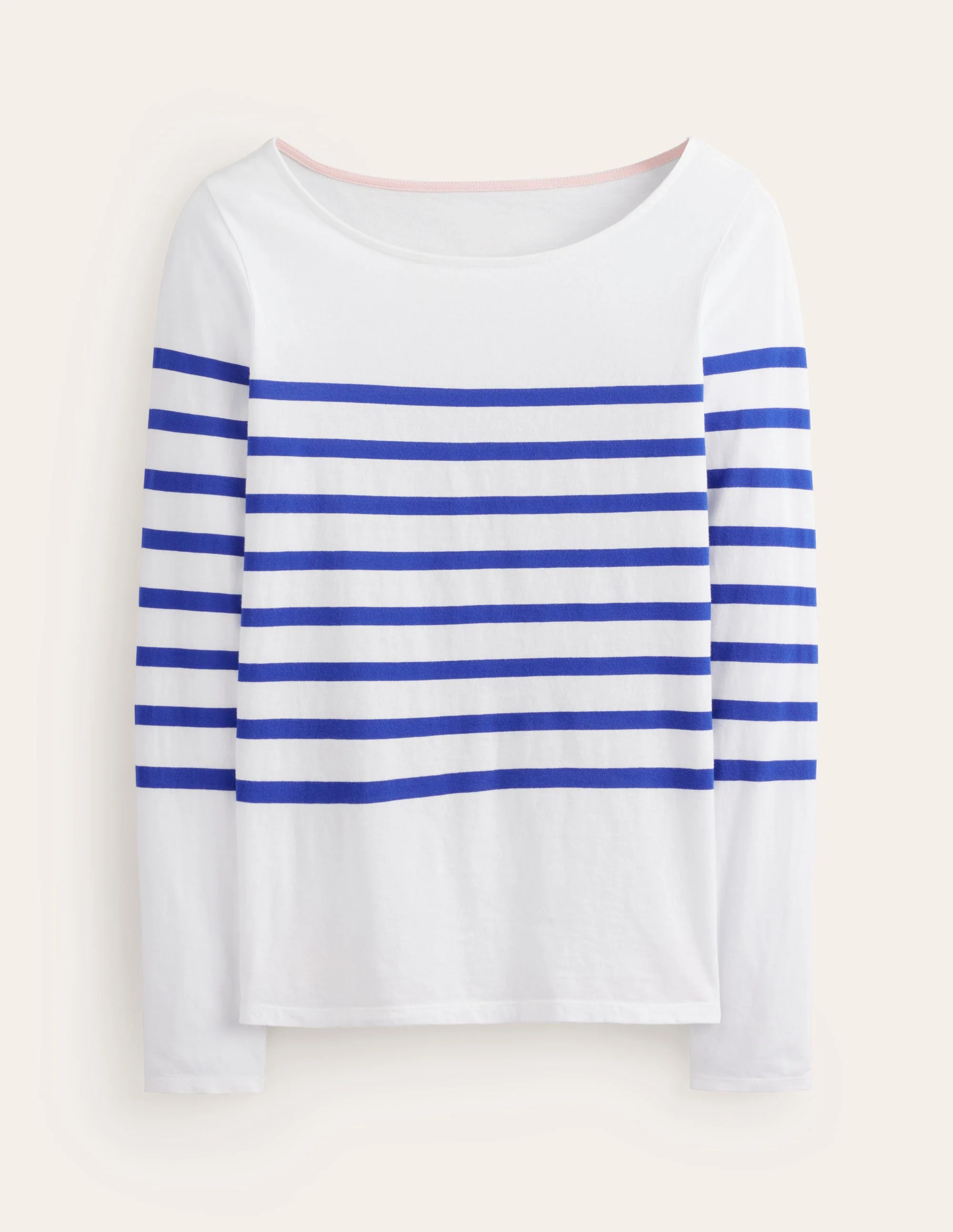 Ella Long Sleeve Breton-Ivory, Blue Placement - Image 6