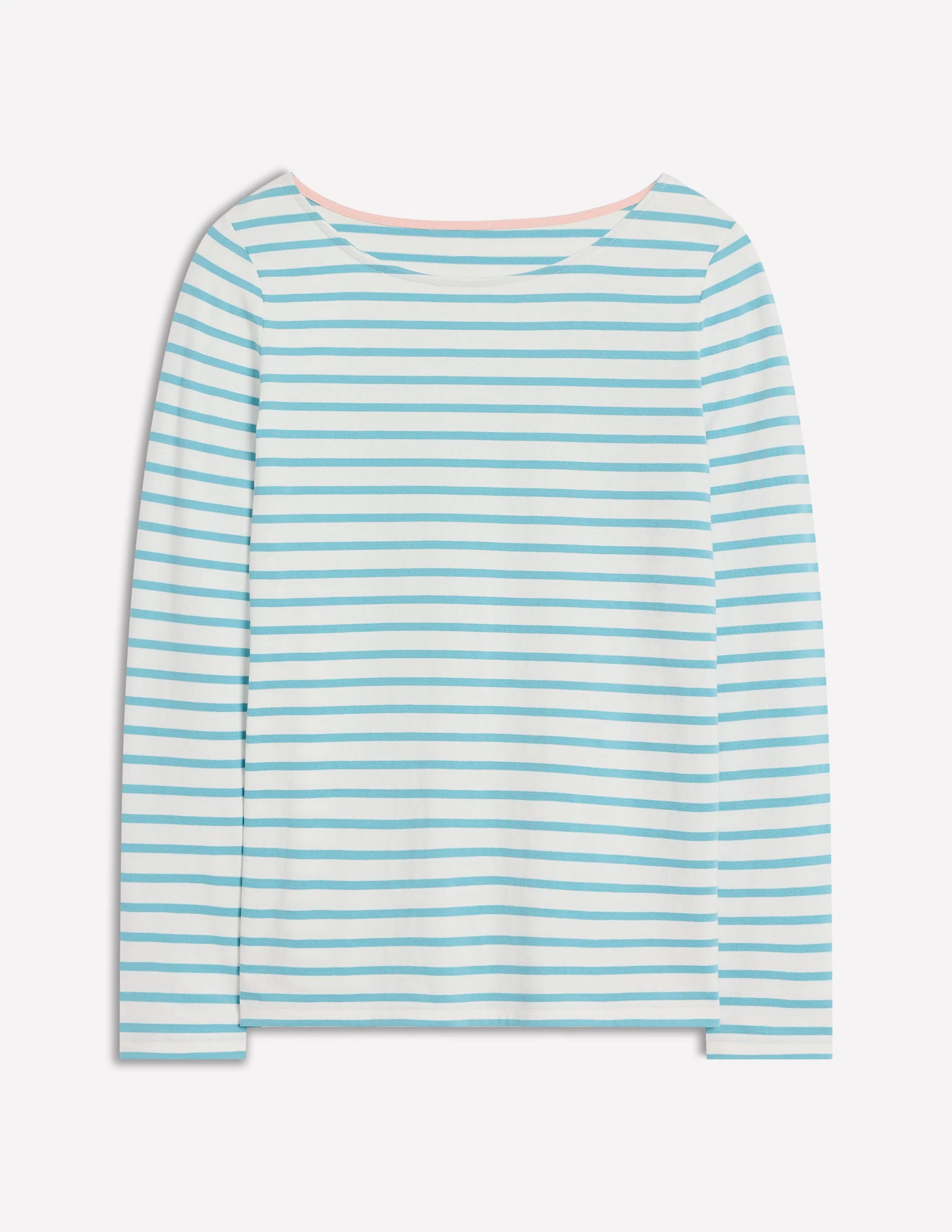 Ella Long Sleeve Breton-Ivory, Duck Egg Blue - Image 5