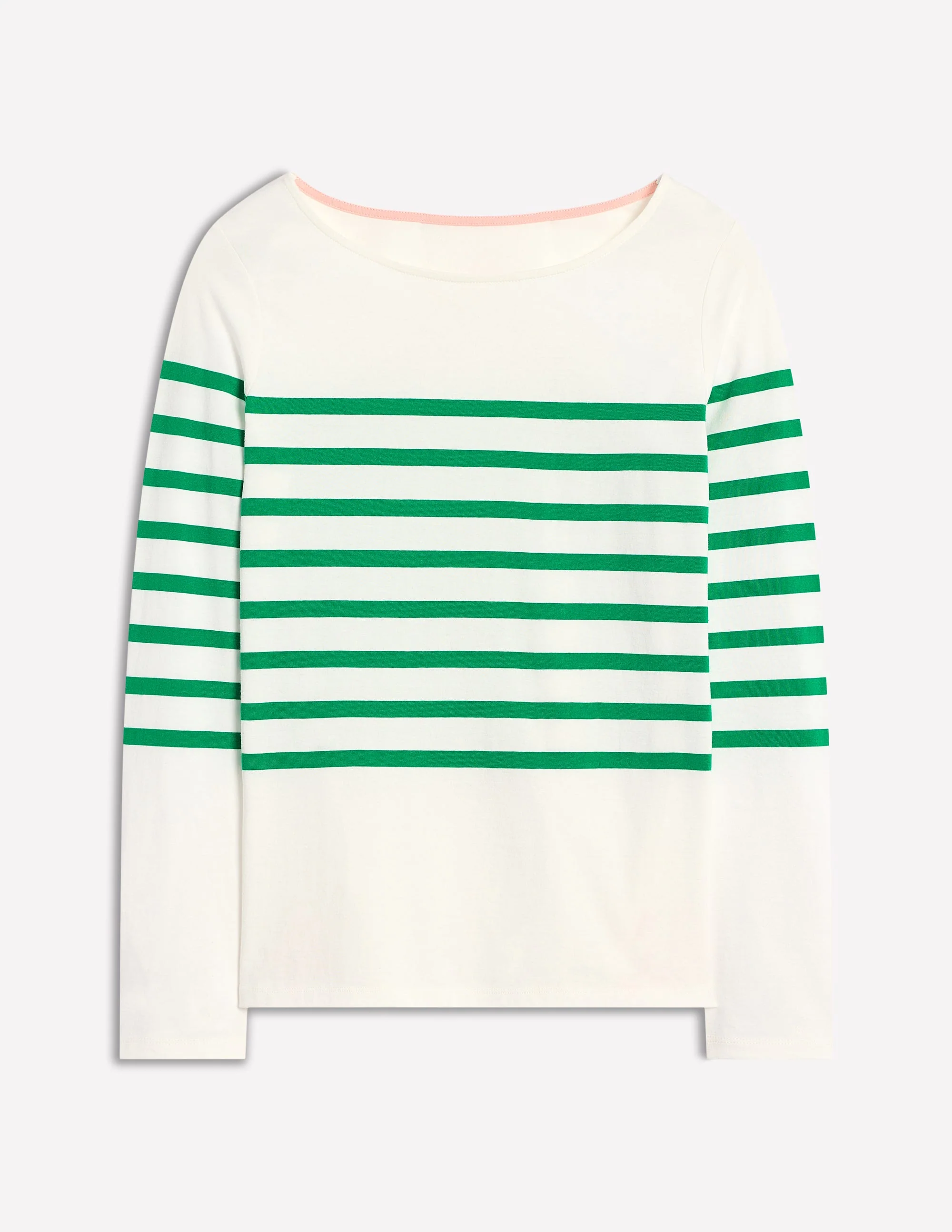 Ella Long Sleeve Breton-Ivory, Rich Emerald - Image 6