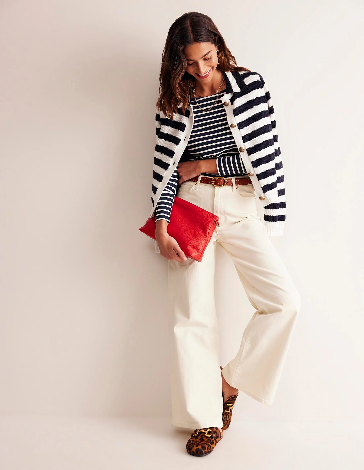Ella Long Sleeve Breton-Navy, Ivory - Image 4