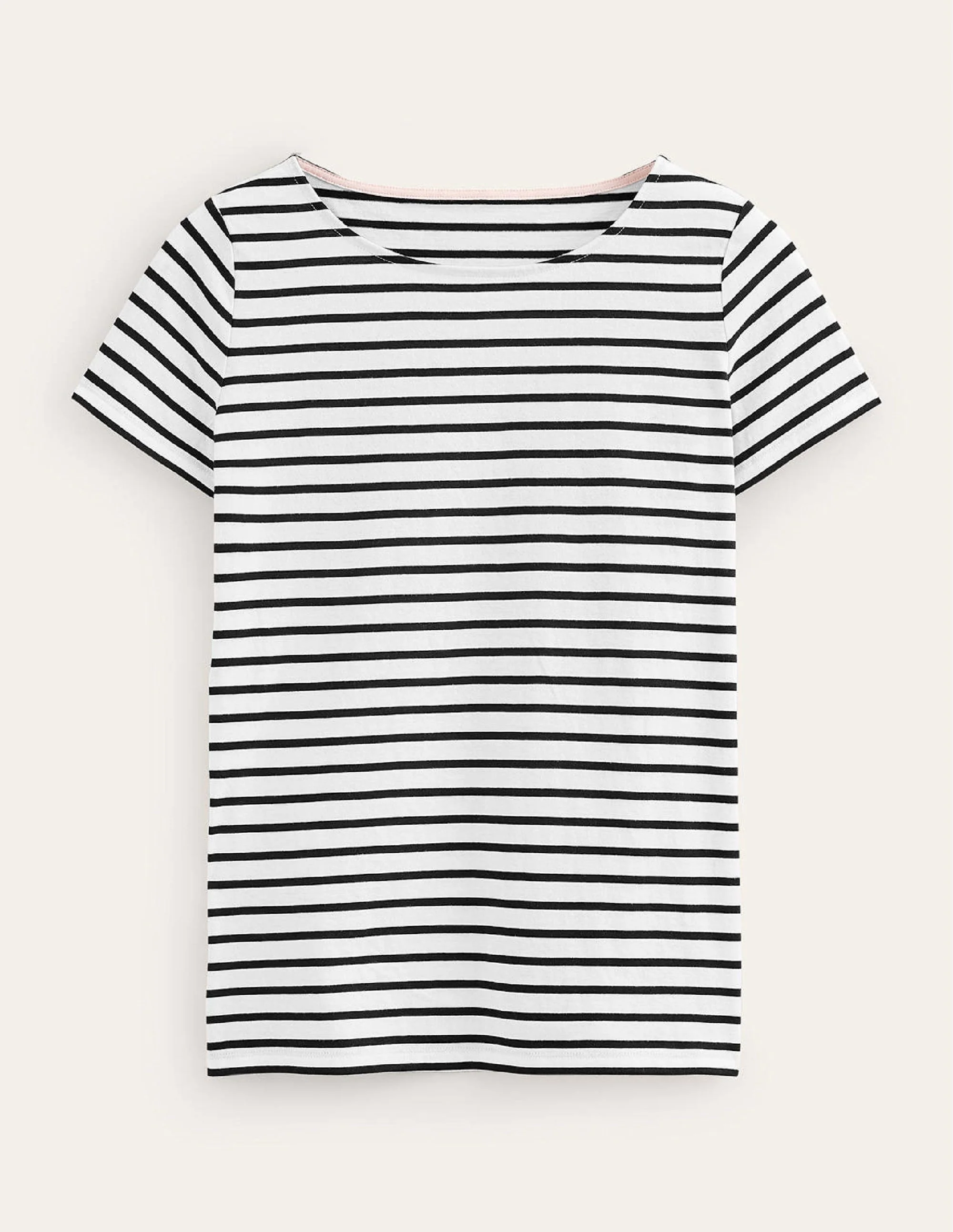Ella Short Sleeve Breton-Ivory, Black - Image 5
