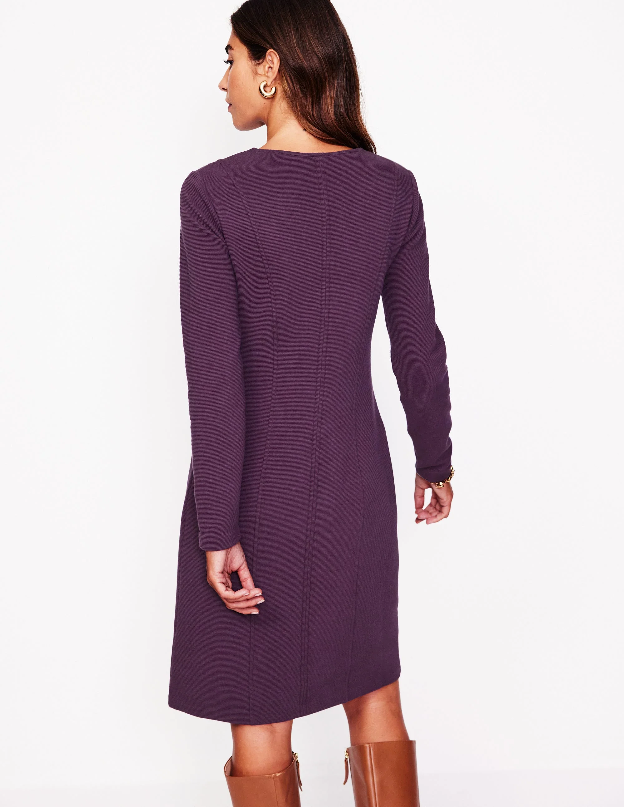 Ellen Ottoman Dress-Damson - Image 3
