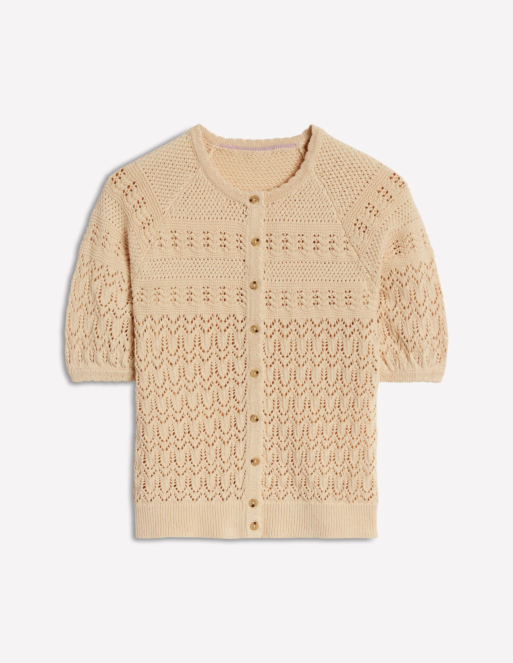 Elodie Stitch Crew Cardigan-Warm Ivory - Image 5