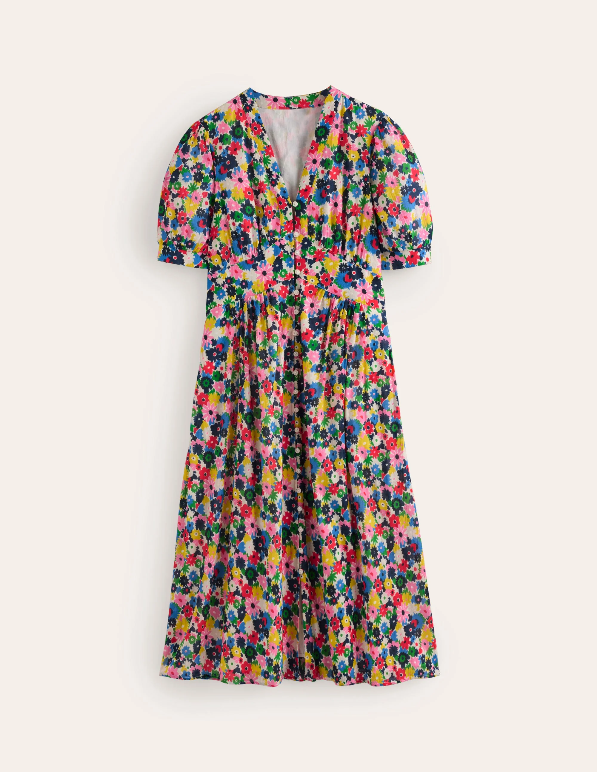 Elsa Crinkle Midi Tea Dress-Multi, Paintbox Ditsy - Image 8
