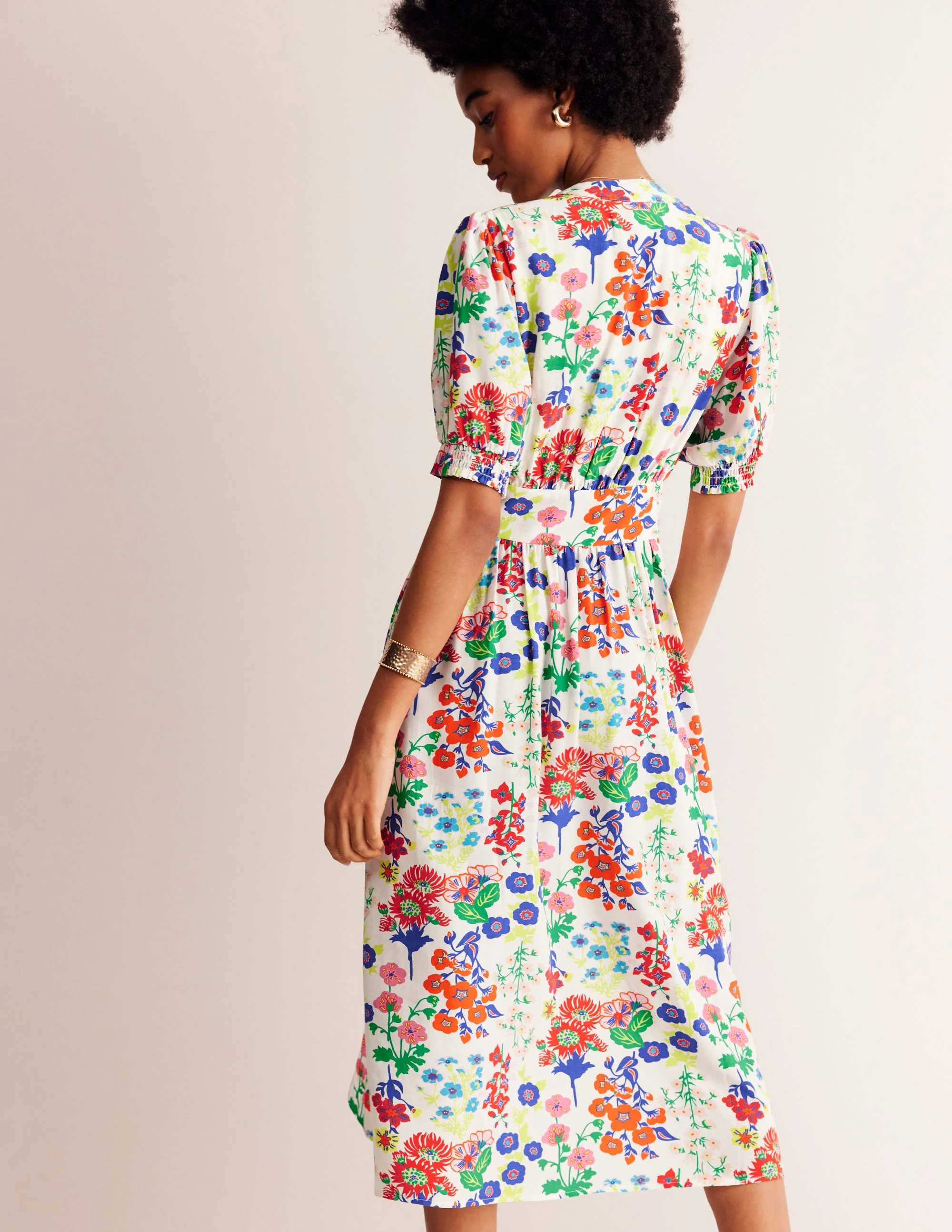 Elsa Midi Tea Dress-Multi, Wildflower Cluster - Image 4