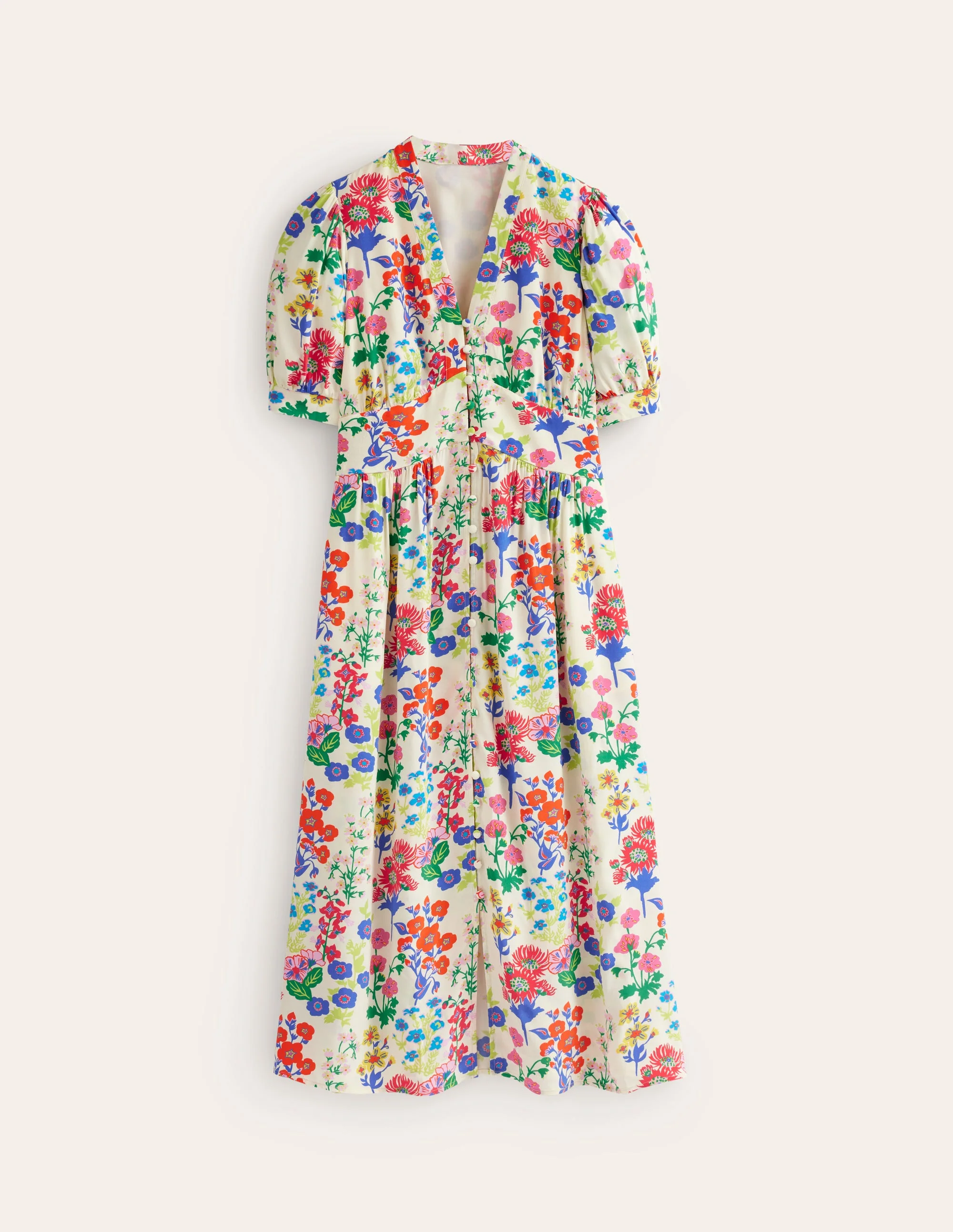 Elsa Midi Tea Dress-Multi, Wildflower Cluster - Image 9