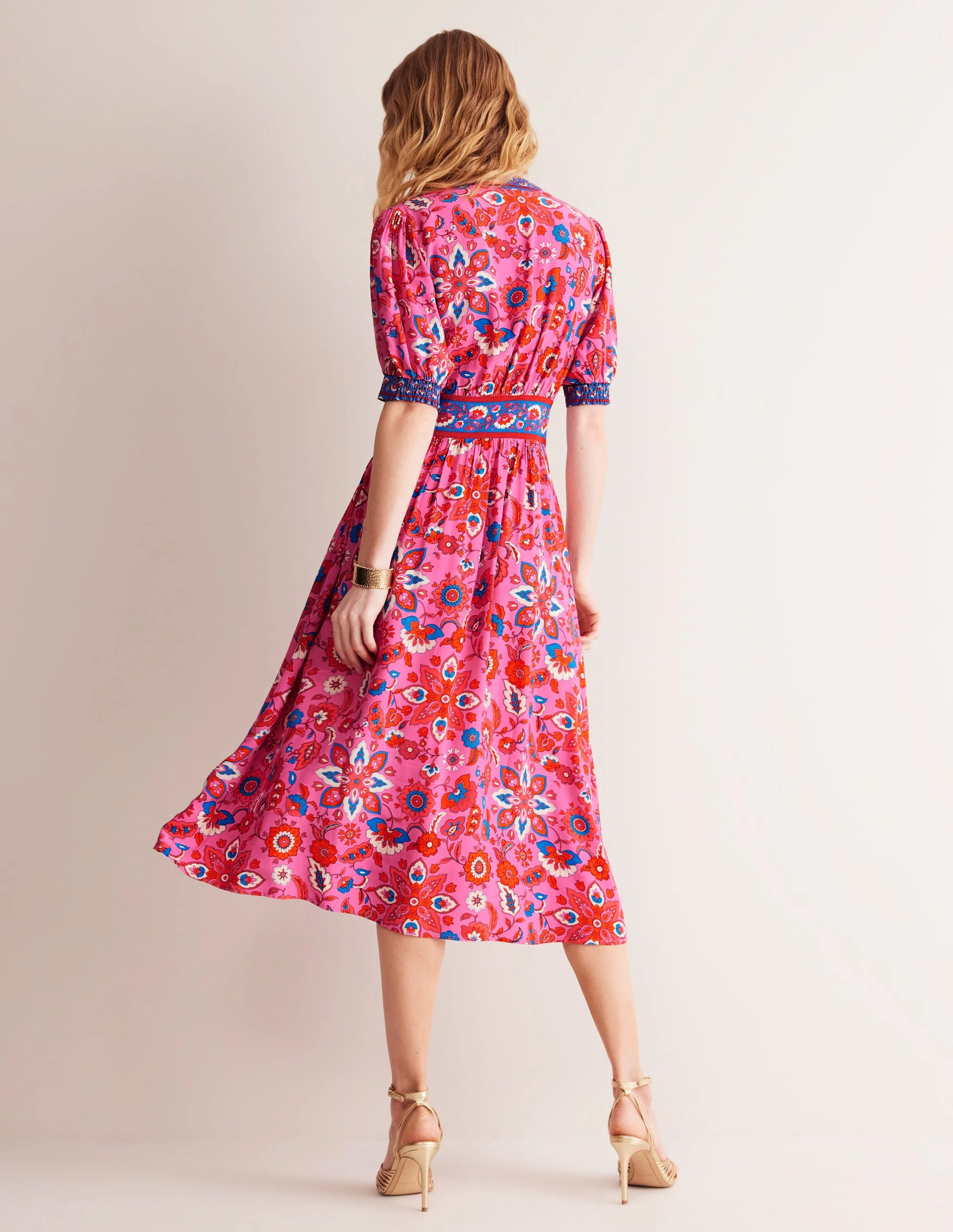 Elsa Midi Tea Dress-Sangria Sunset, Hotch - Image 3