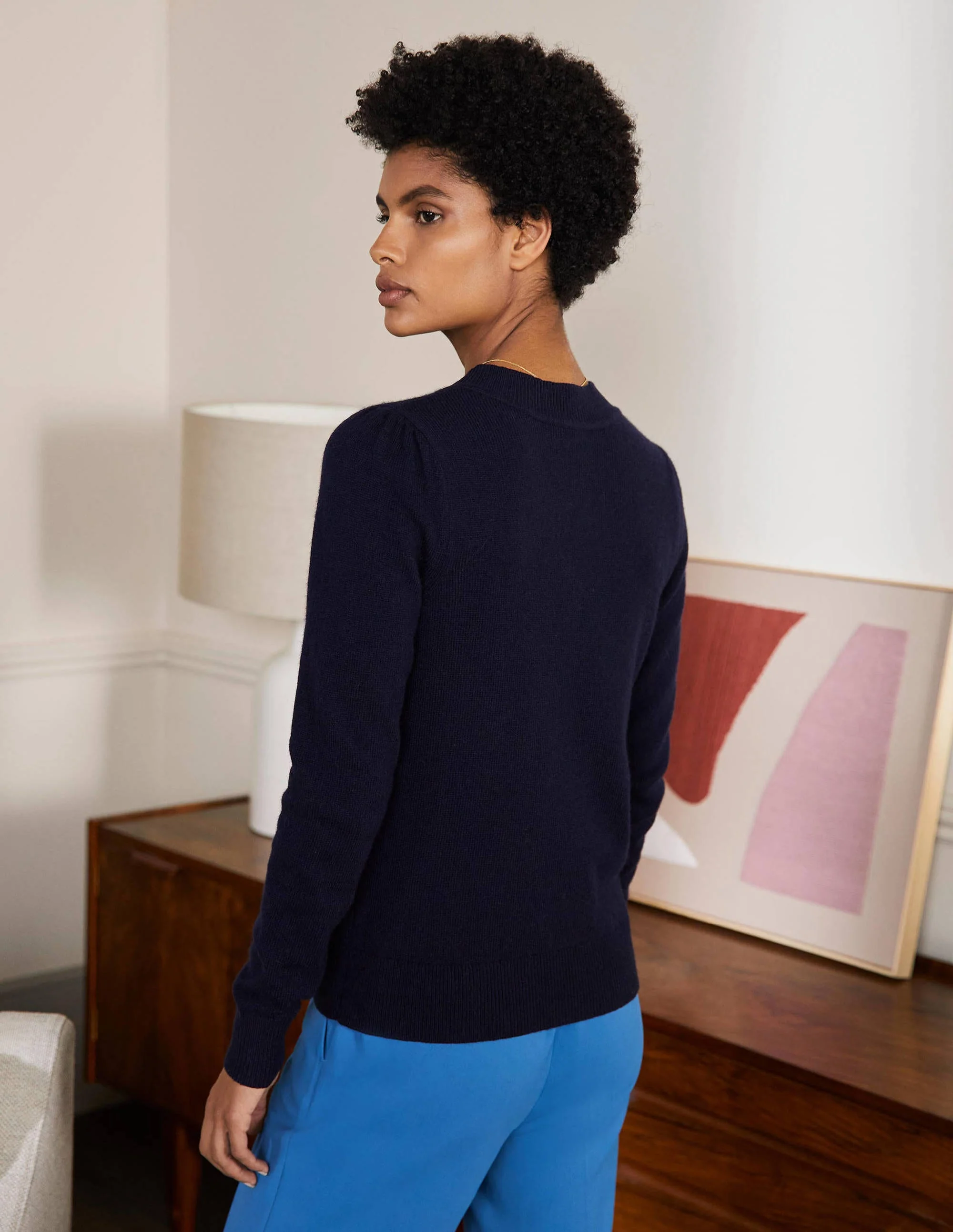 Embellished Cardigan-Navy - Image 3
