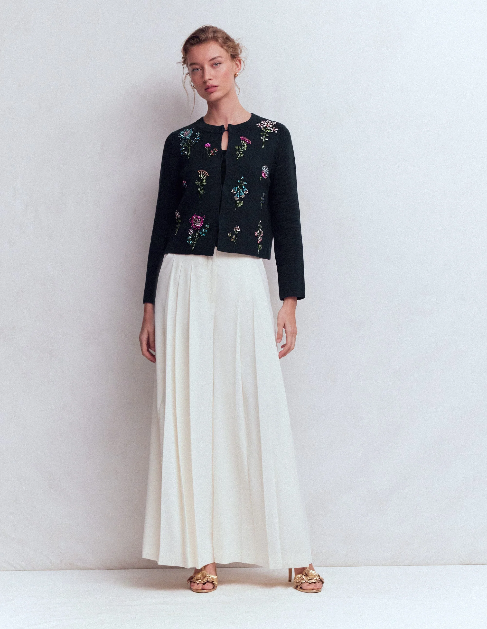 Embellished Knit Cardigan-Navy - Image 6