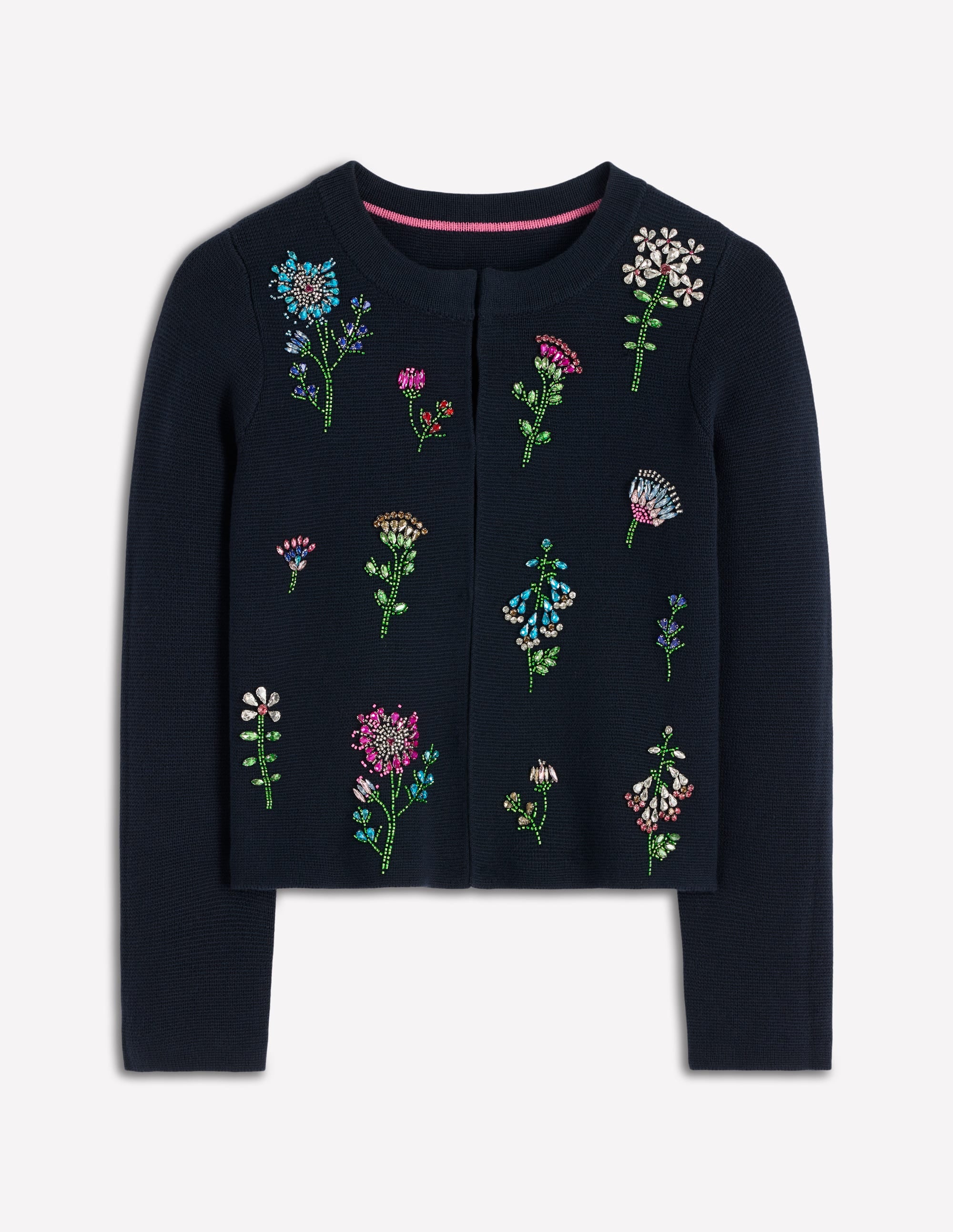 Embellished Knit Cardigan-Navy - Image 8