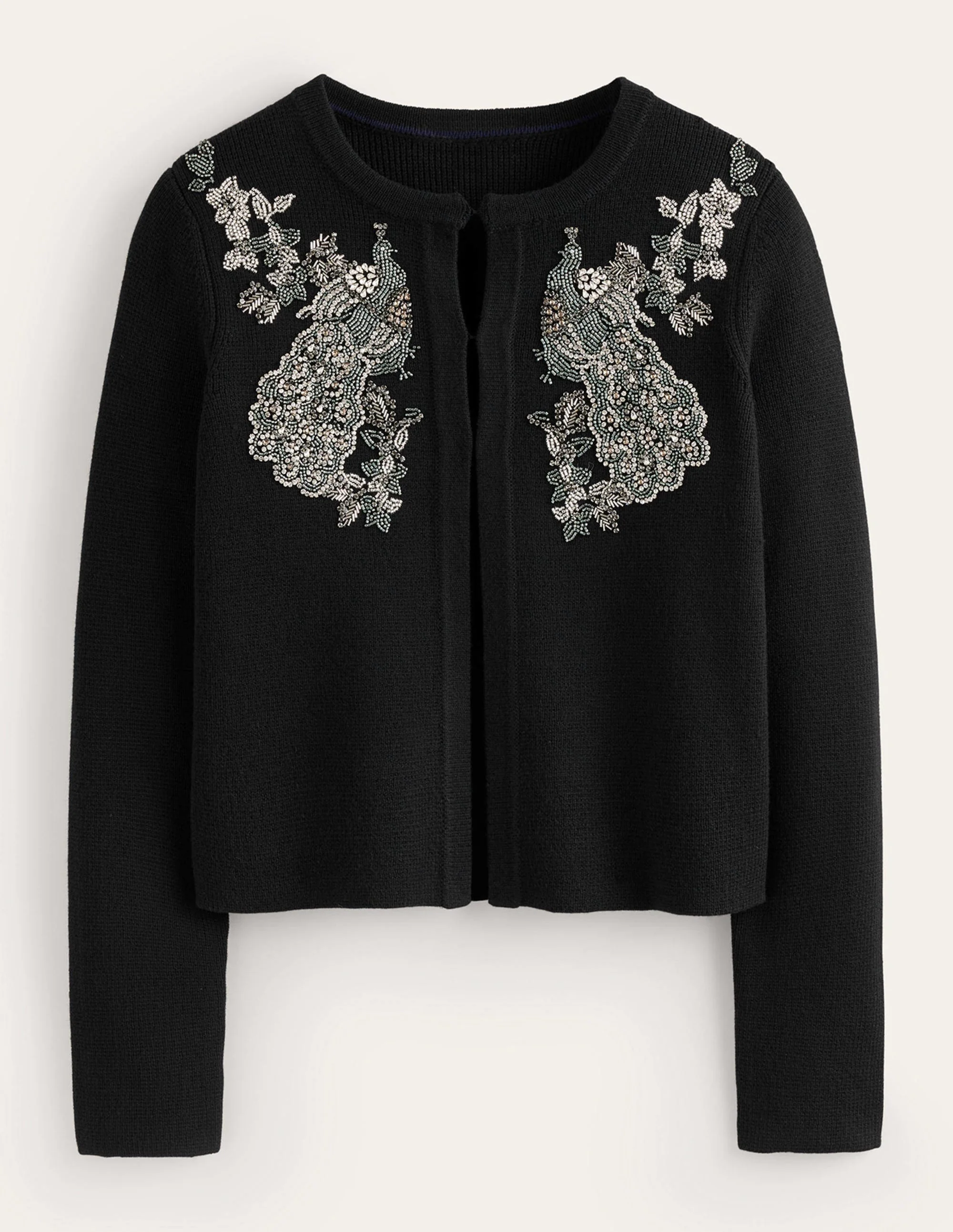 Embellished Knitted Jacket-Black - Image 6