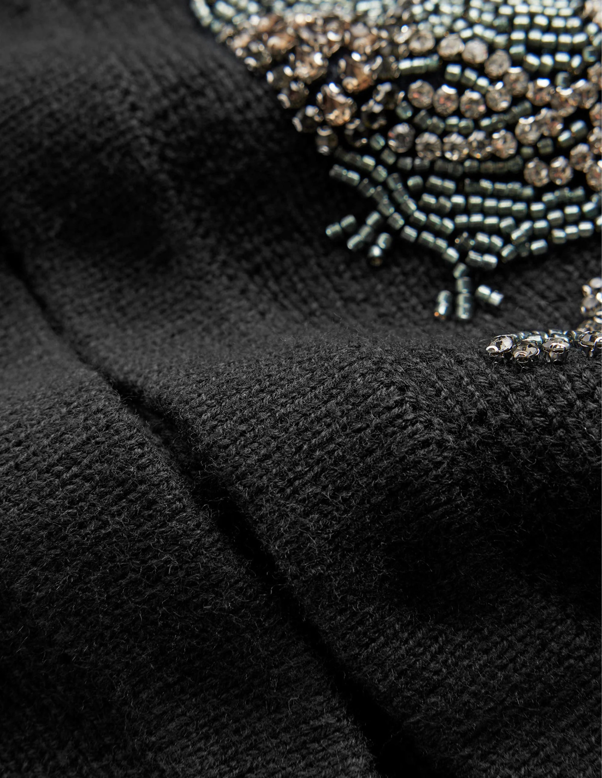 Embellished Knitted Jacket-Black - Image 7
