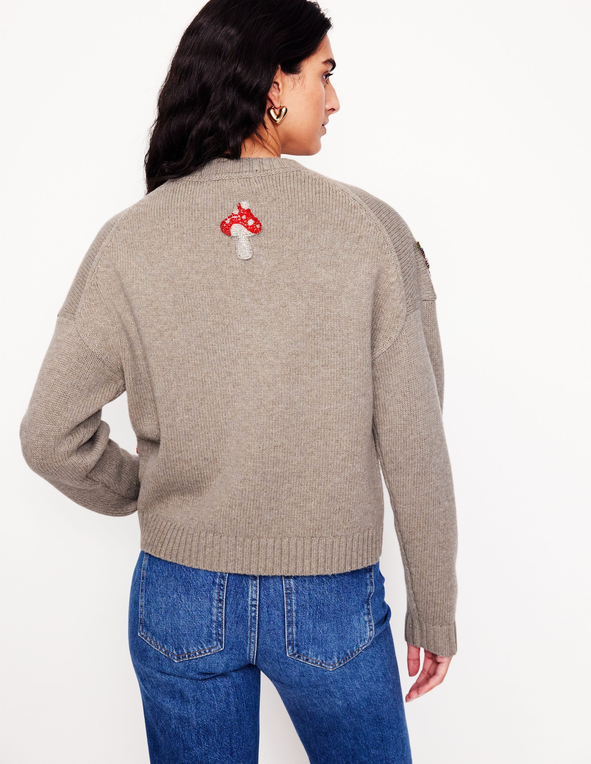 Embellished Sweater-Mink Melange - Image 3