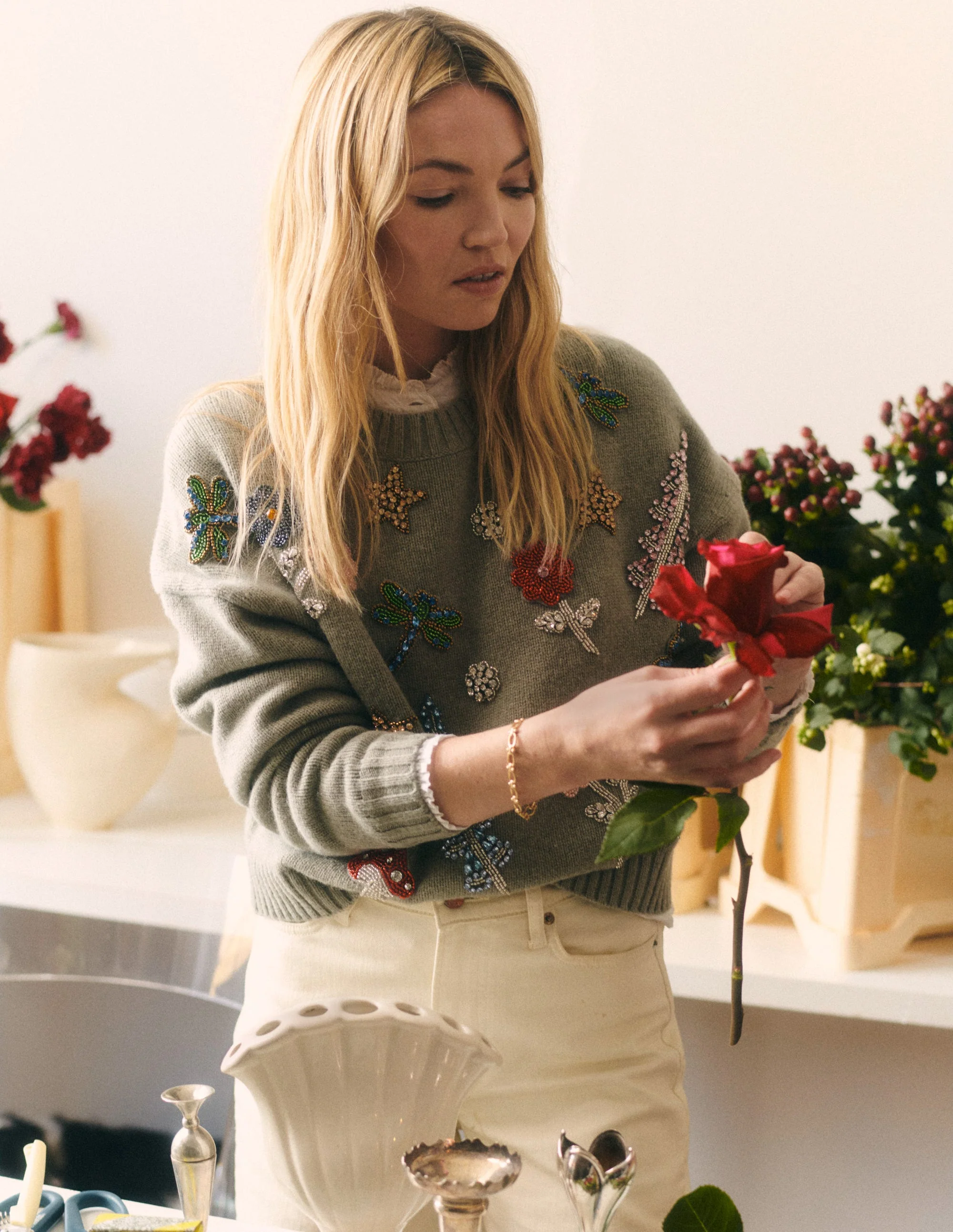 Embellished Sweater-Mink Melange - Image 5