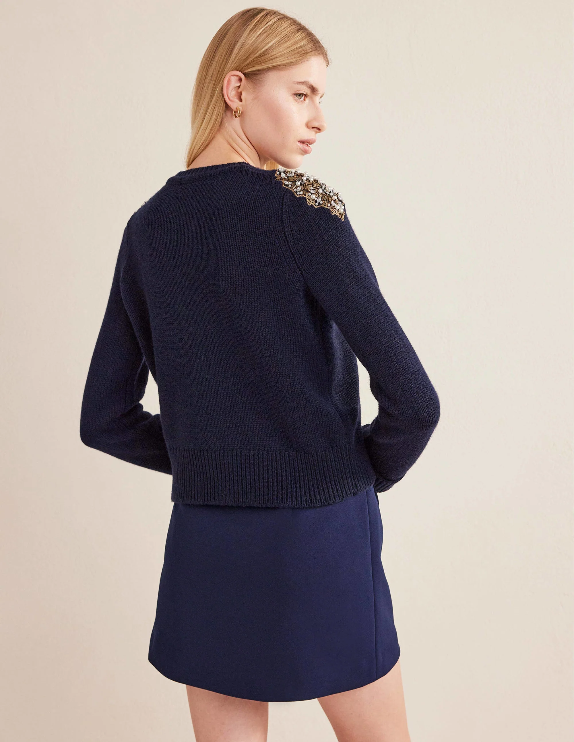 Embellished Sweater-Navy Embellishment - Image 3