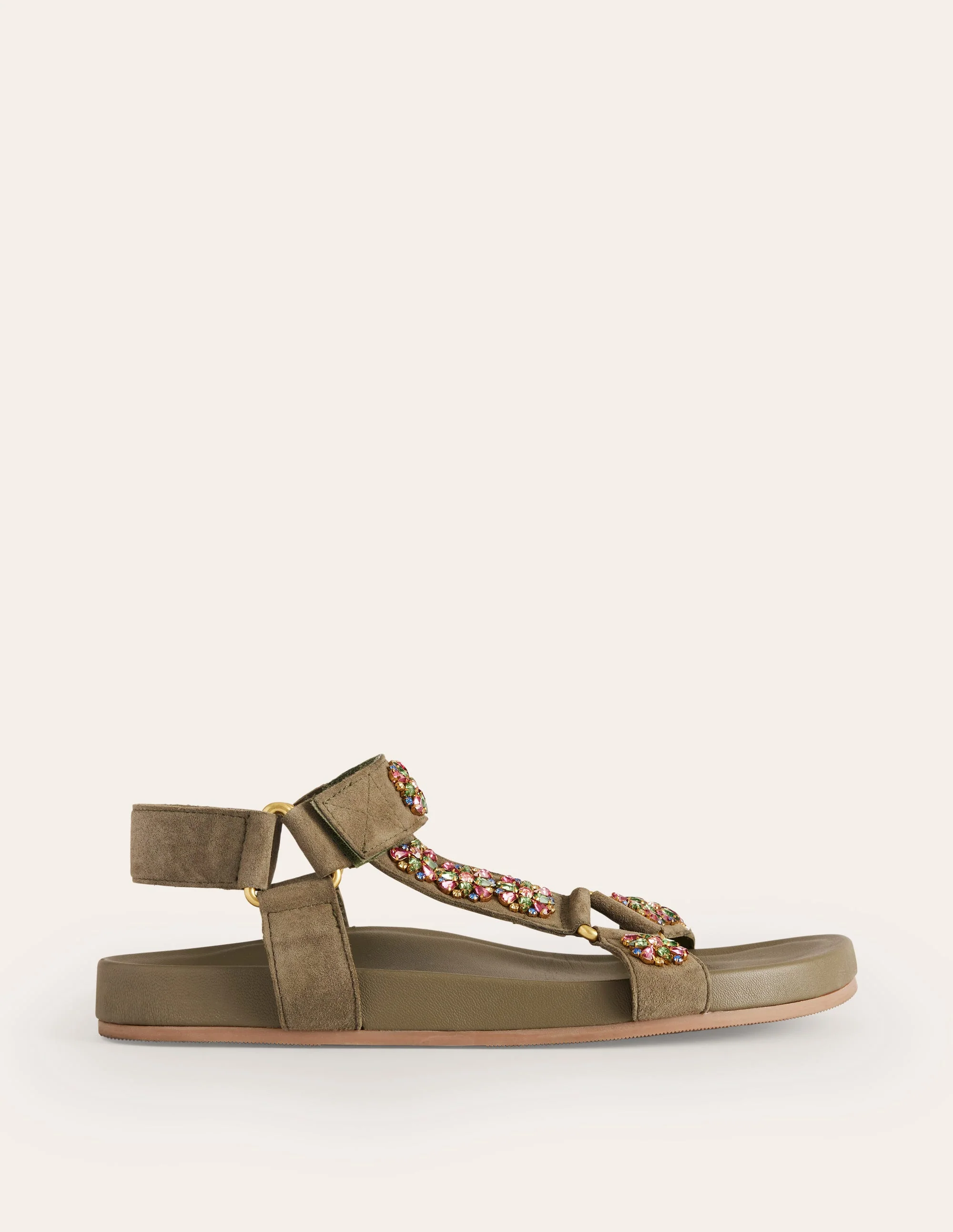 Embellished Trek Sandals-Deep Olive - Image 2