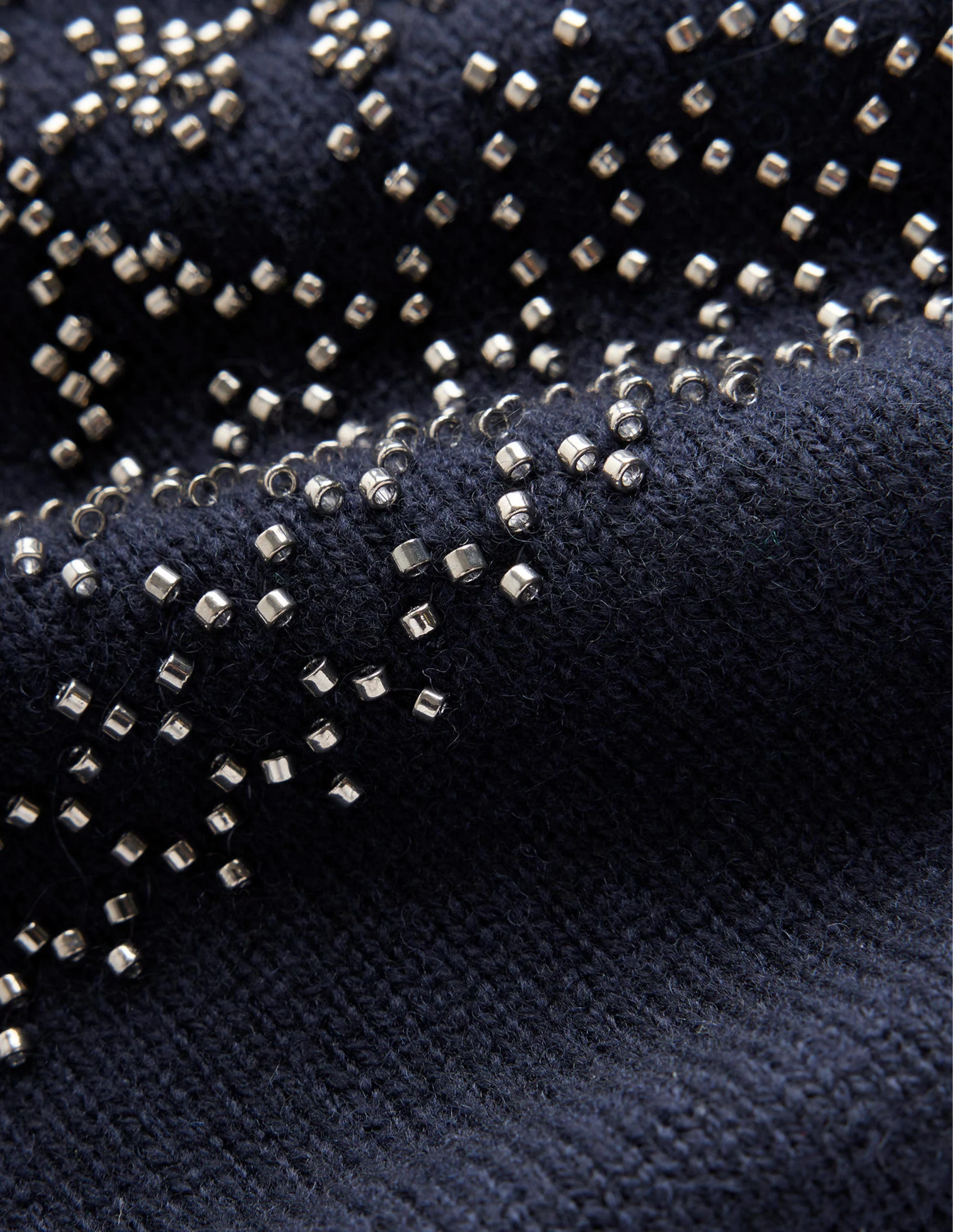 Embellished Yoke Sweater-Navy - Image 7