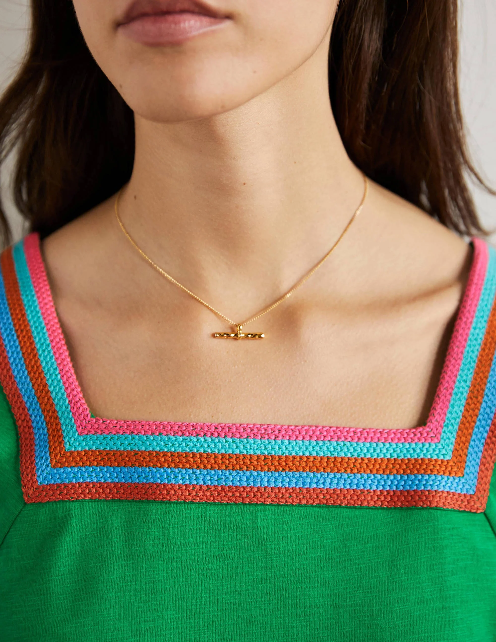 Embroidered Jersey Tunic-Rich Emerald - Image 5