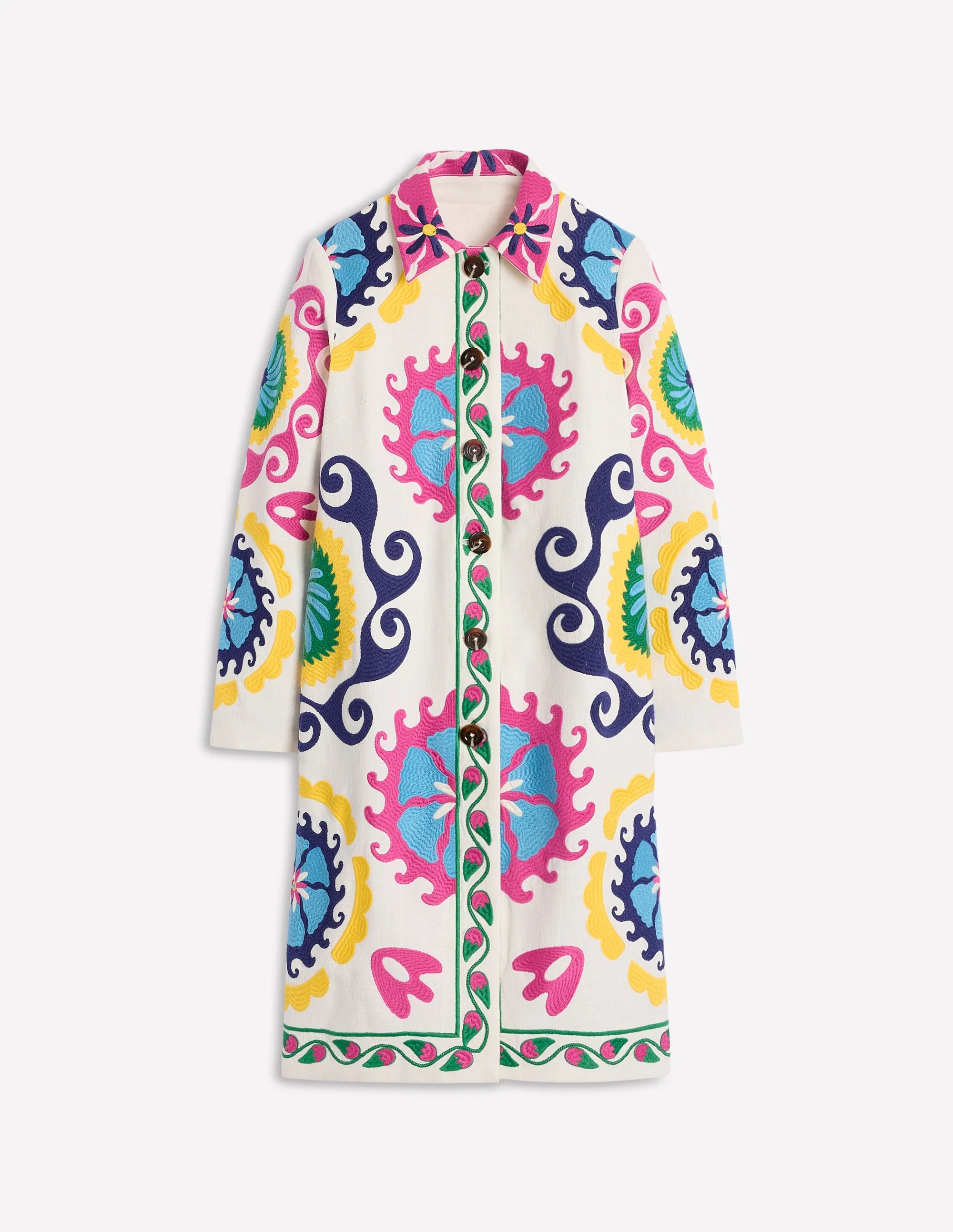 Embroidered Souvenir Coat-Multi, Ornamental Wave - Image 8